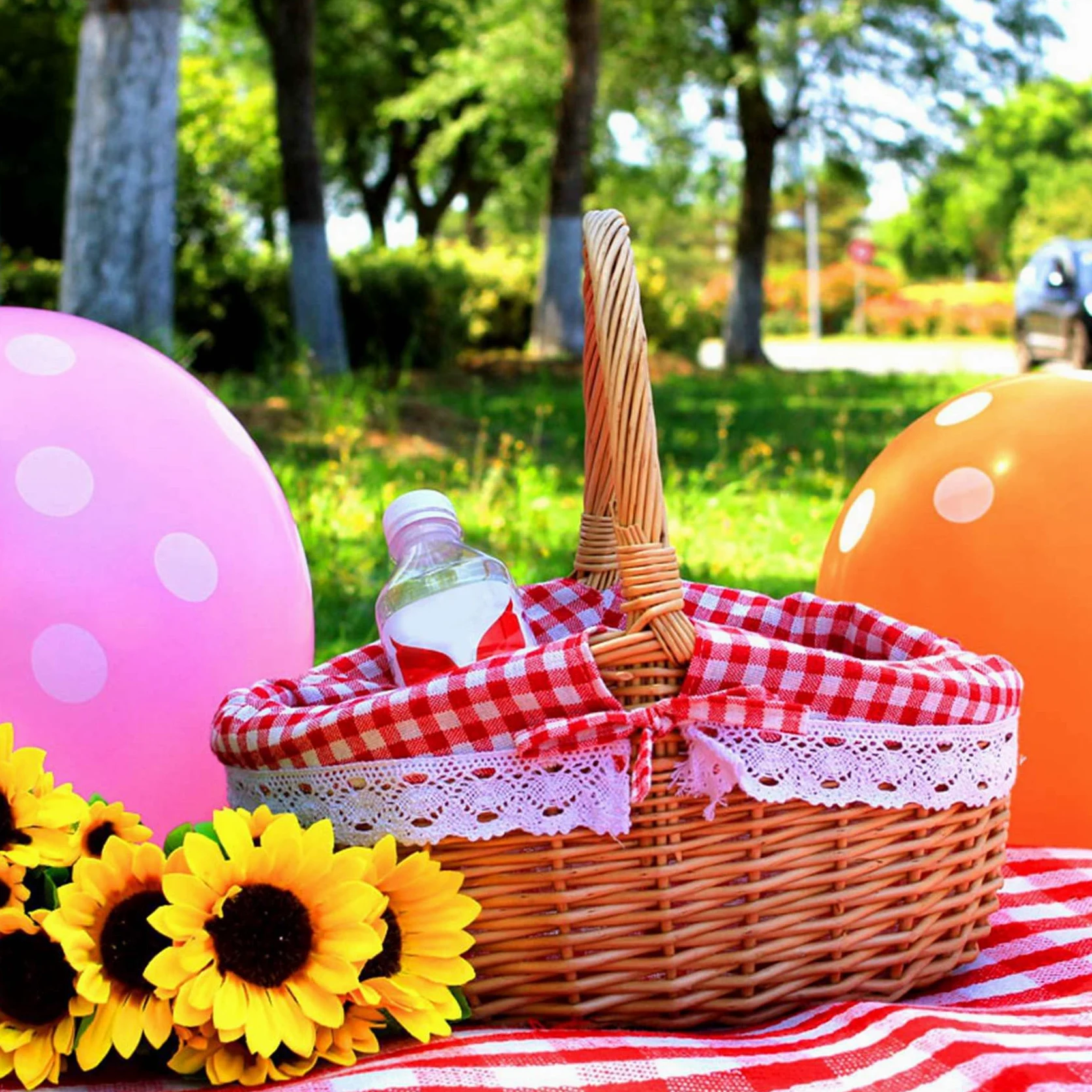 3X Cesta de Mimbre Cestas de Regalo Cesta de Picnic Tejida de Sauce Ovalada Vacía con Asa Cesta de Boda Pequeña