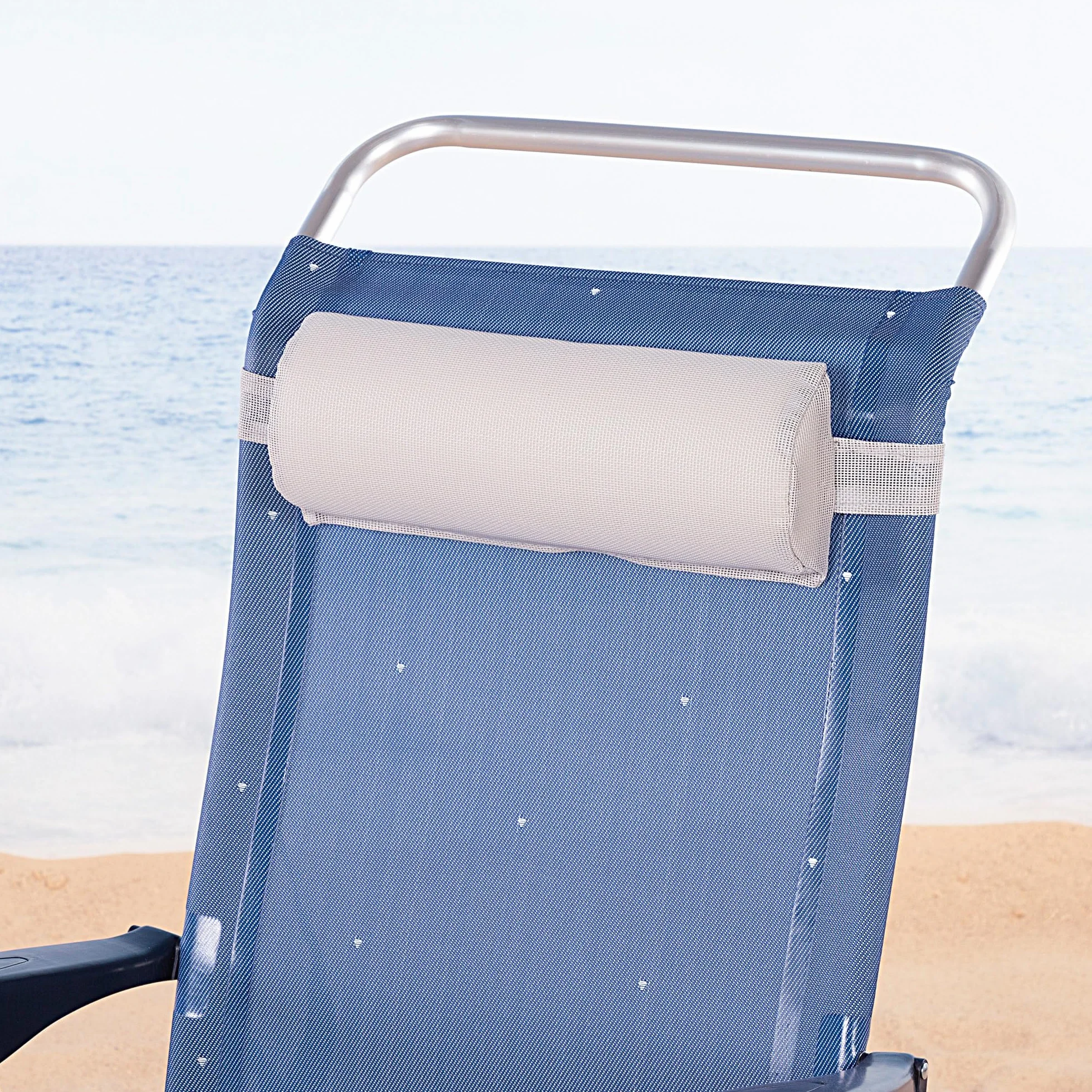 AKTIVE Cojín para Silla de Playa removible Blanco 35 x 14 x 5 cm Almohada portátil