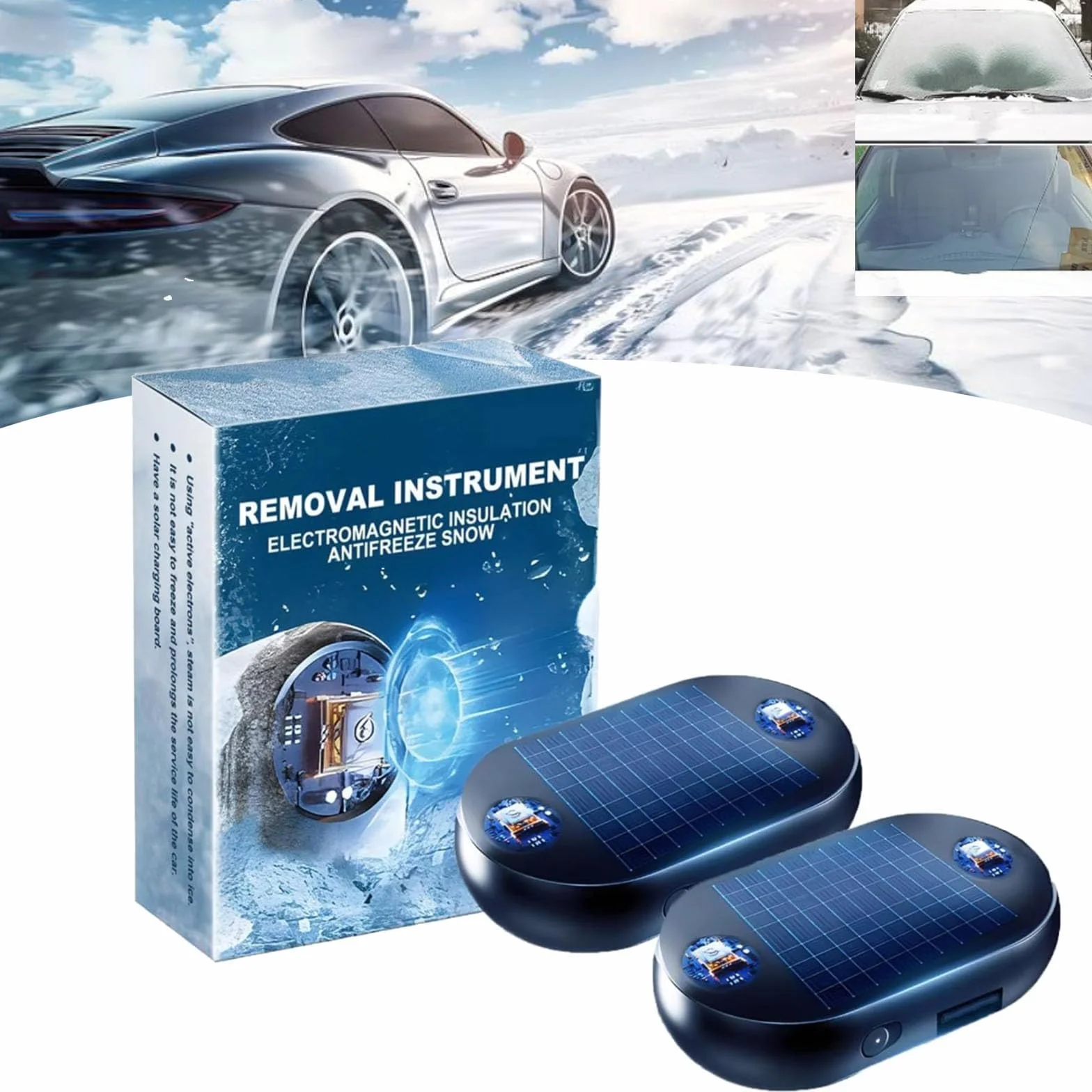 Descongelador electromagnético anticongelante recargable para coche (2 unidades)