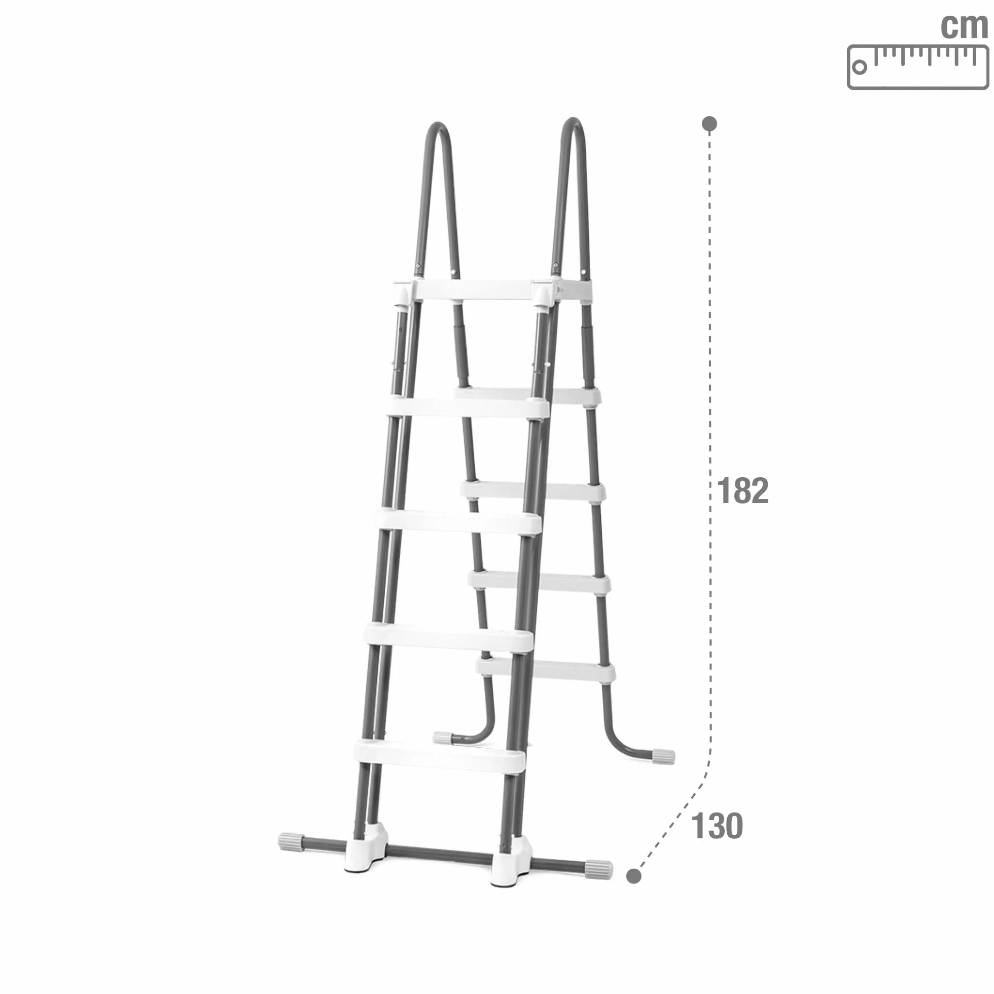 Intex Escalera Desmontable para Piscinas de 52 Pulgadas, Gris, 130x33x182 cm