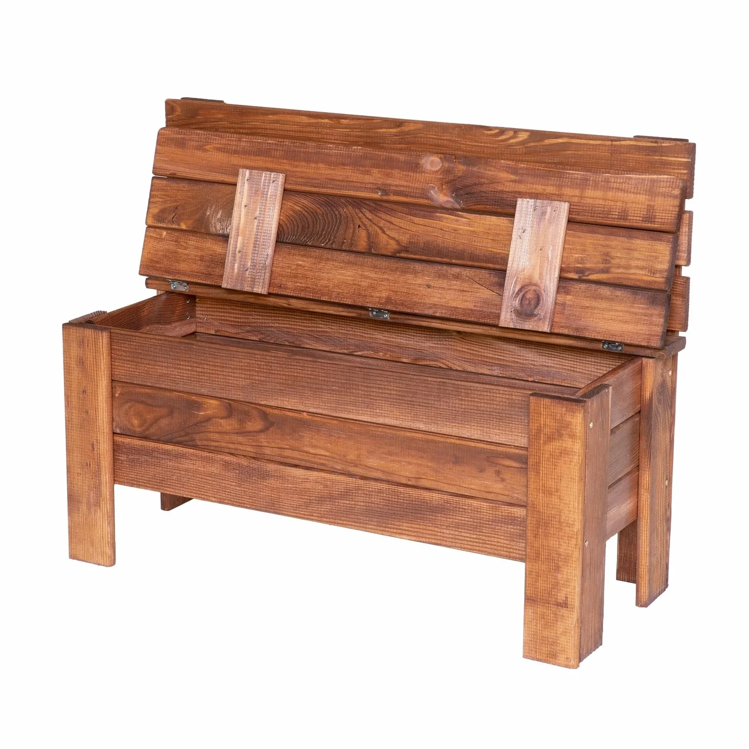 Arcón de Jardín 111 L Madera Maciza de Pino 71x54x29 cm Marrón Caja de Almacenaje