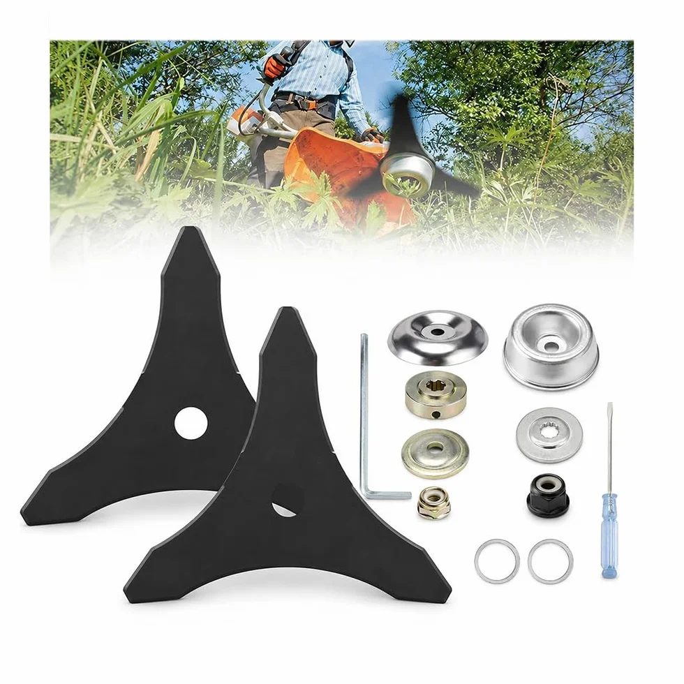 Cuchilla Desbrozadora para Husqvarna 129R 3 Dientes 10 Pulgadas Disco de Corte Césped Repuesto Orificio Central 25,4 mm