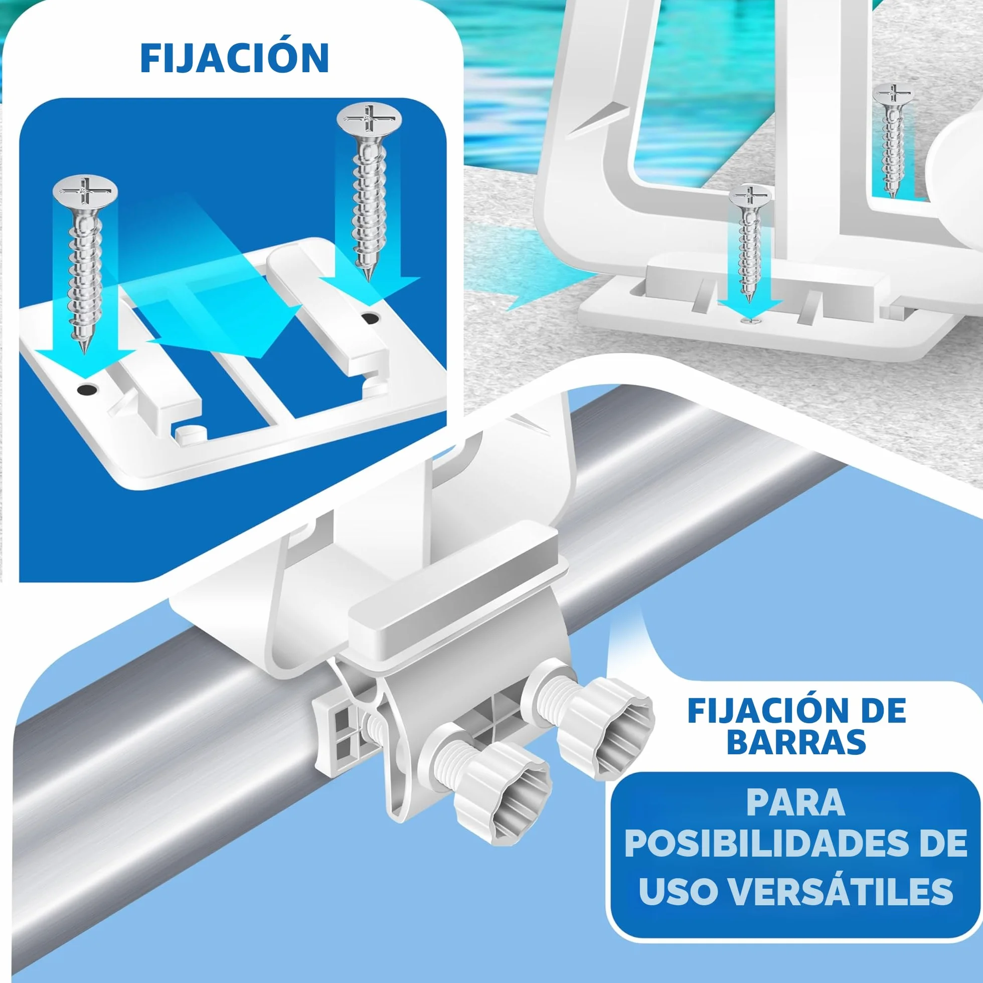 KESSER Enrollador de Piscina Premium Sistema Enrollable 1,05 m - 6,15 m para Lona Solar Móvil