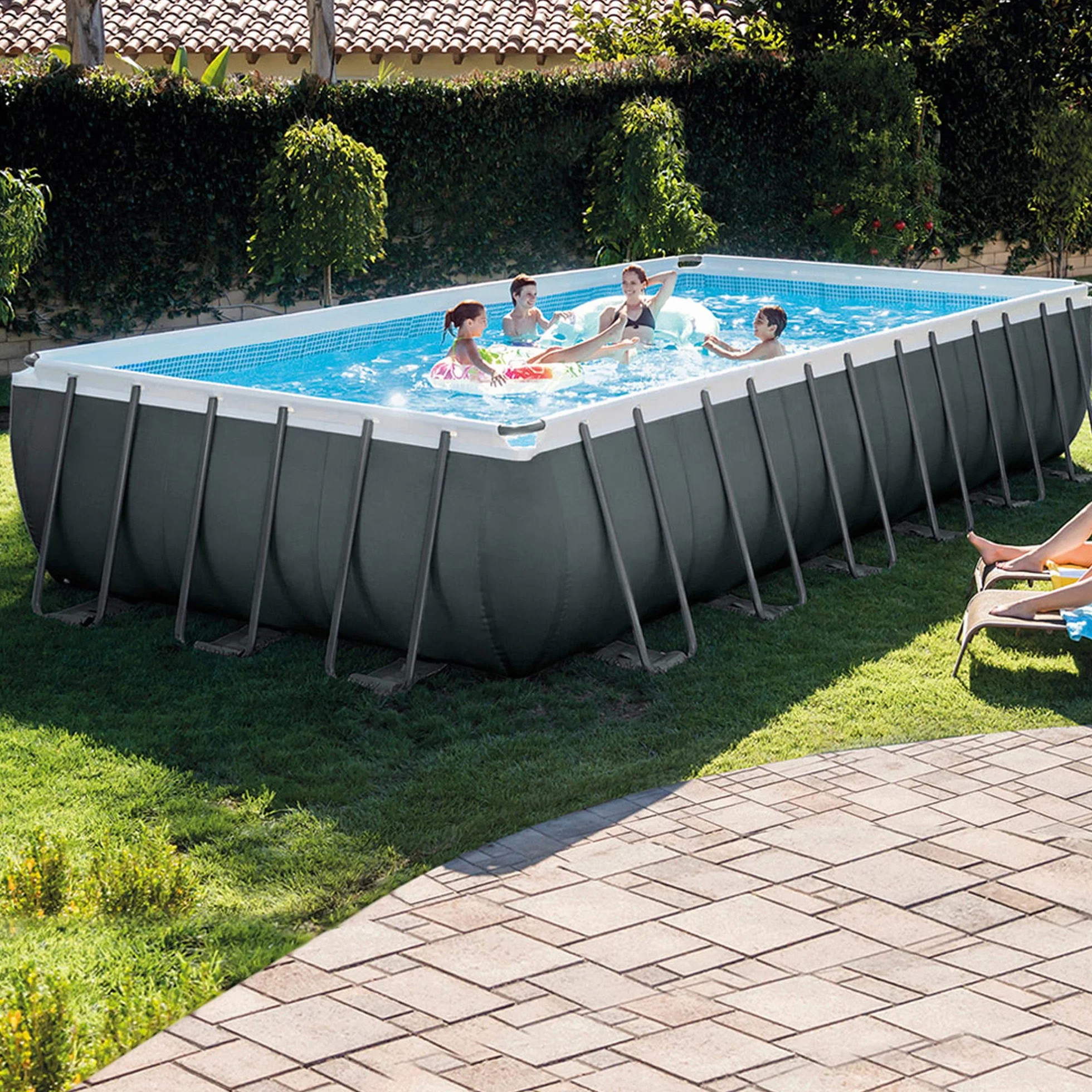 INTEX Piscina elevada Rectangular Ultra XTR Frame 732x366x132 cm depuradora
