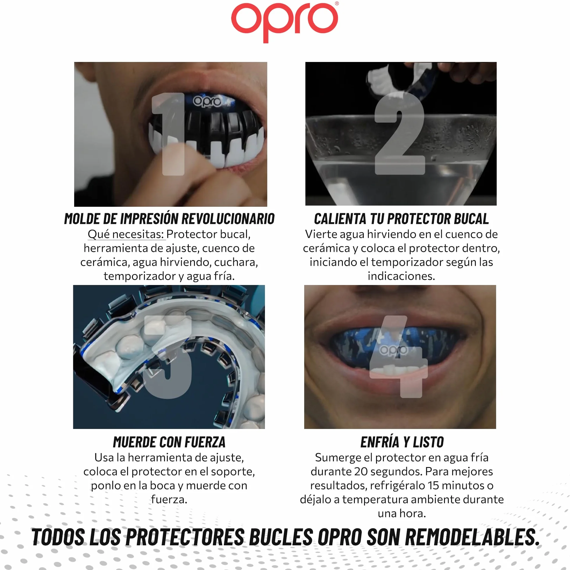 OPRO Protector Bucal Instant Custom-Fit para Boxeo MMA BJJ Rugby Hockey Autoajustable