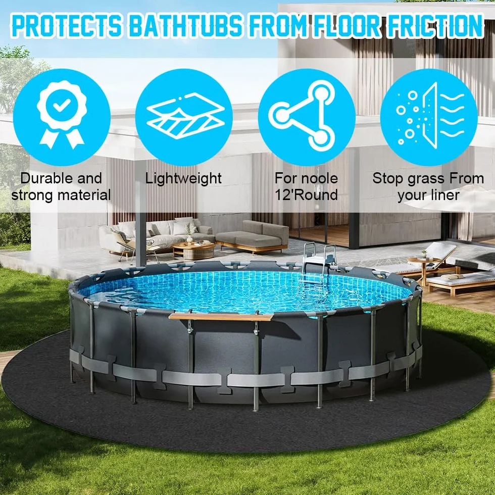 Revestimiento Redondo para Piscinas 4M Extragrueso Evita Pinchazos Lona de Suelo Plegable Base Redonda