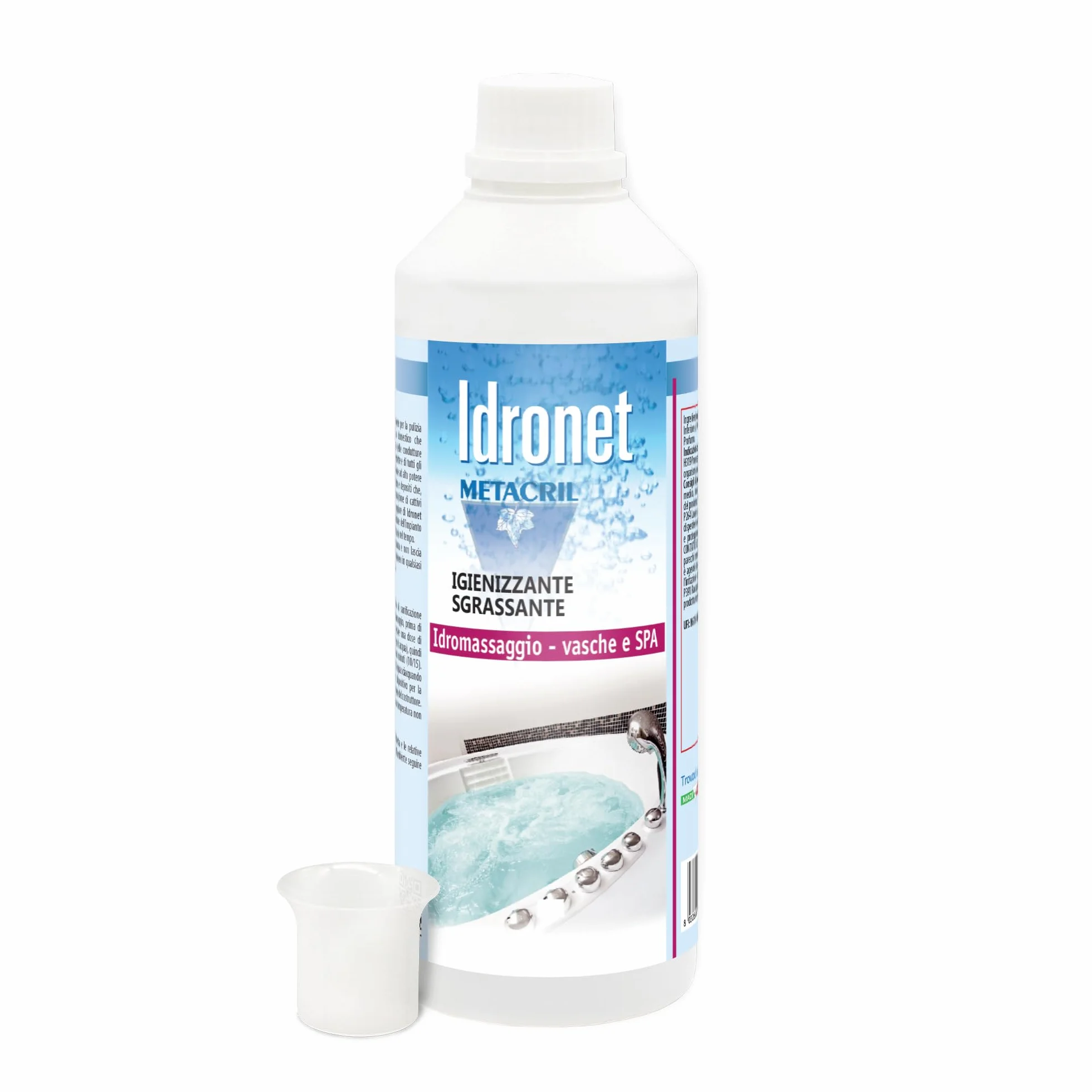Idronet Metacril Limpiador Universal Bañeras Hidromasaje Spa No Espumante 500 ML
