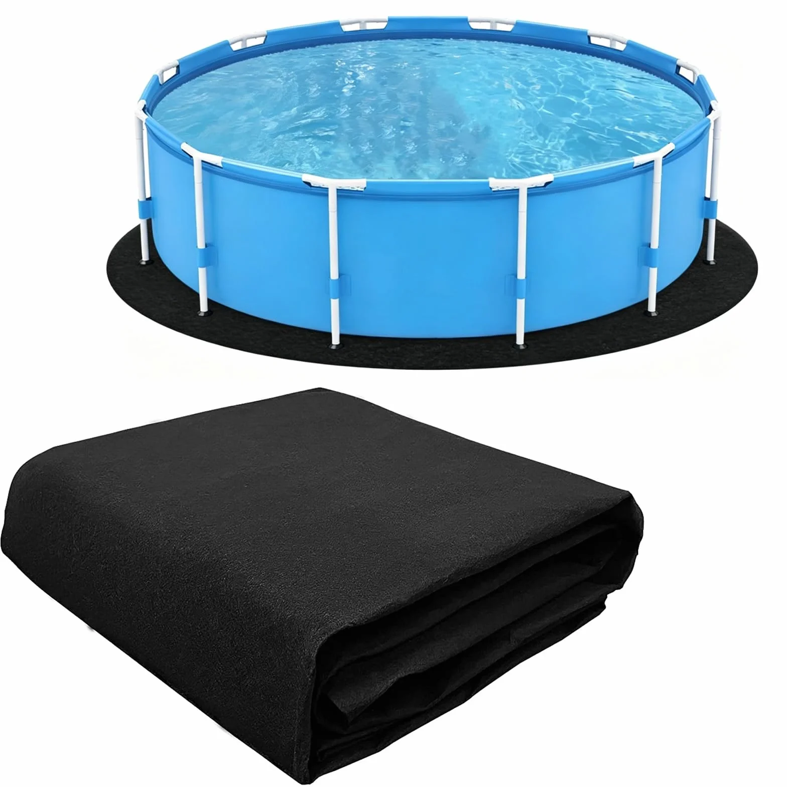 Base para Piscina Exterior, Esterilla Protectora Circular 400 cm, Almohadilla para Piscinas Desmontables e Hinchables