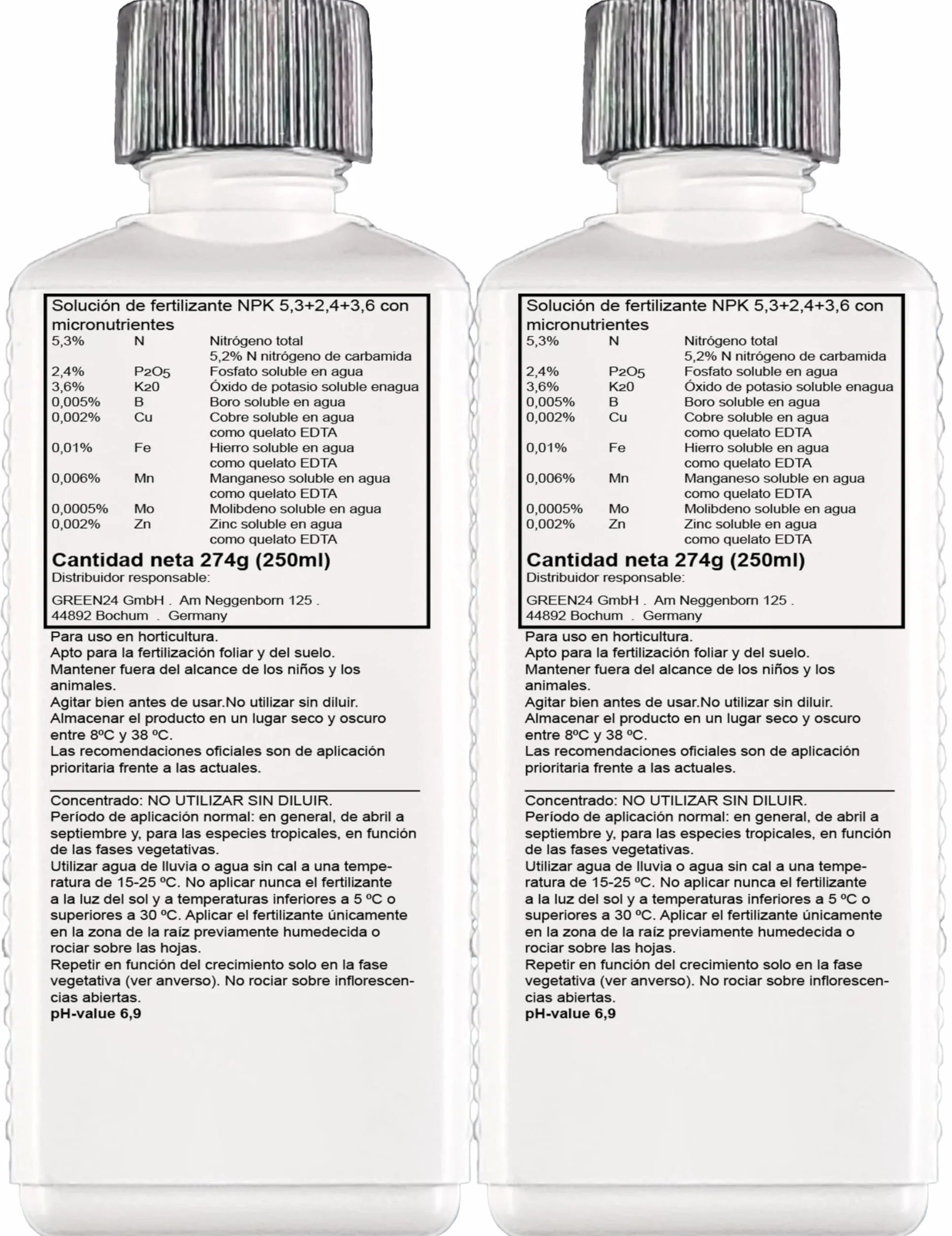 Fertilizante de laurel cereza Prunus laurocerasus abono líquido profesional 500ml