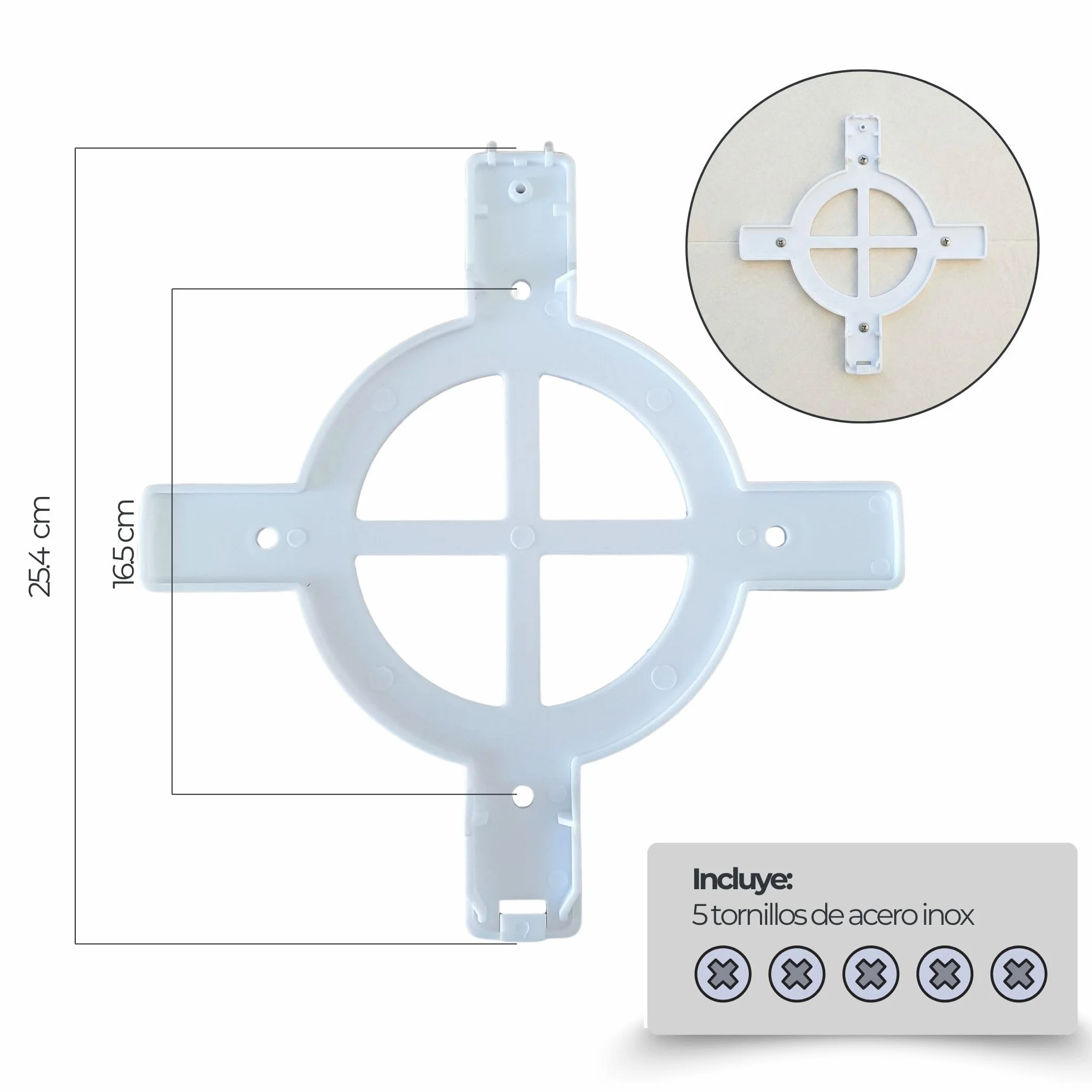 Foco LED Piscina Superficie 35W RGBW Blanco Puro IP68 12V DC Resina 29cm Cable 5 Hilos