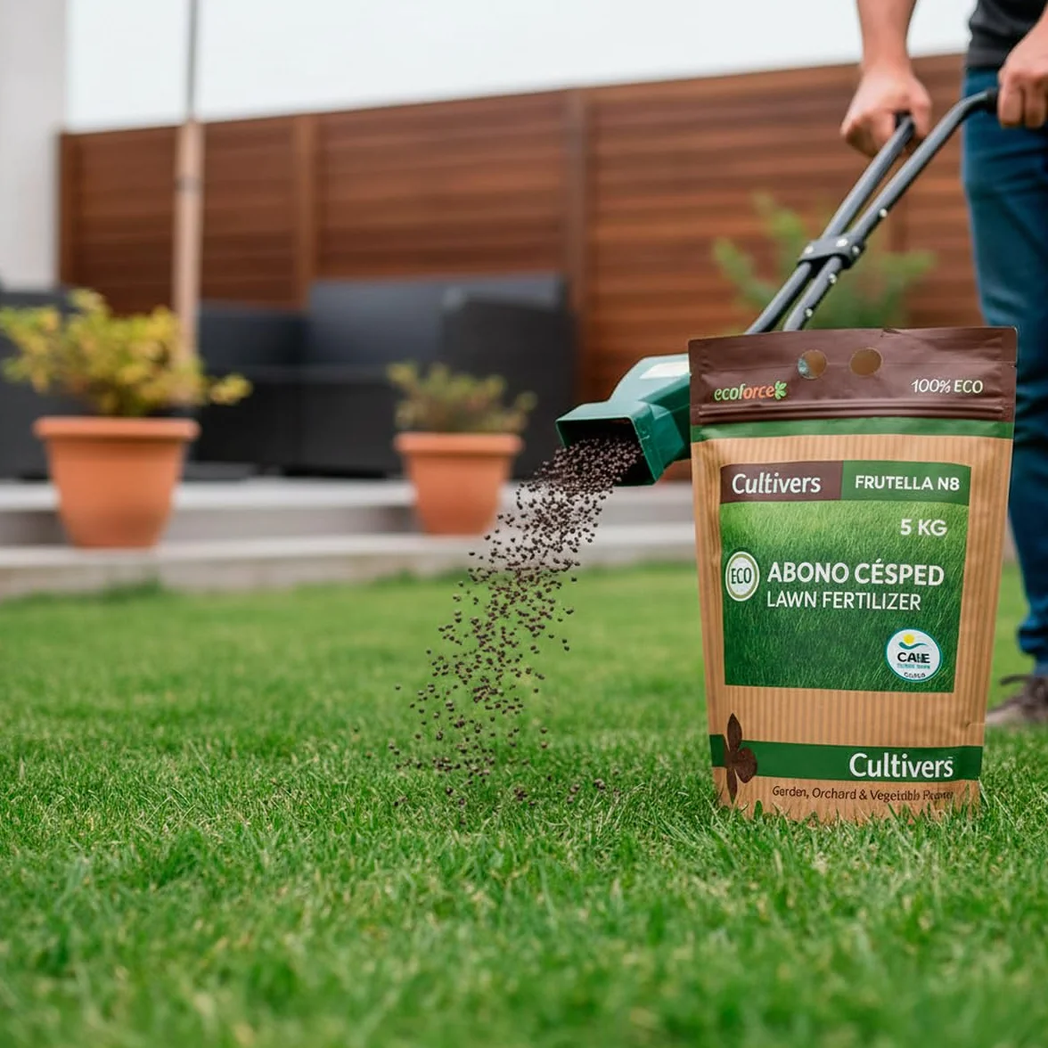 CULTIVERS Abono Césped Ecológico 5 kg Fertilizante Granulado NPK 8-1-5 Liberación Lenta