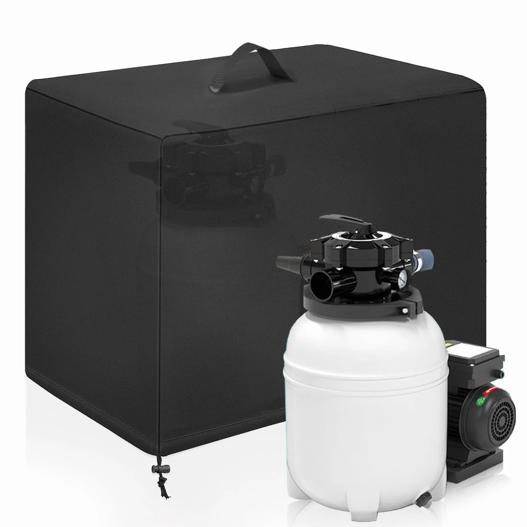 TZEKING Cubierta Impermeable para Bomba de Piscina INTEX Filtro, 84 x 61 x 86 cm