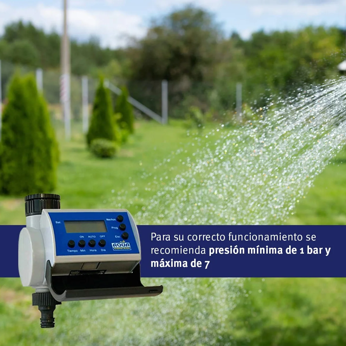 Aqua Control C4100 Programador de Riego Jardín LCD 8 Arranques día