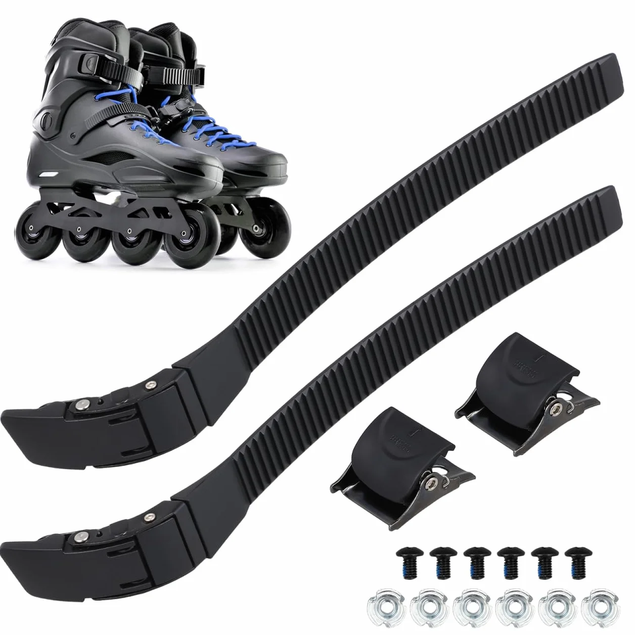 BESPORTBLE Juego de 2 hebillas de repuesto para patines en línea, hebilla ajustable con tornillos