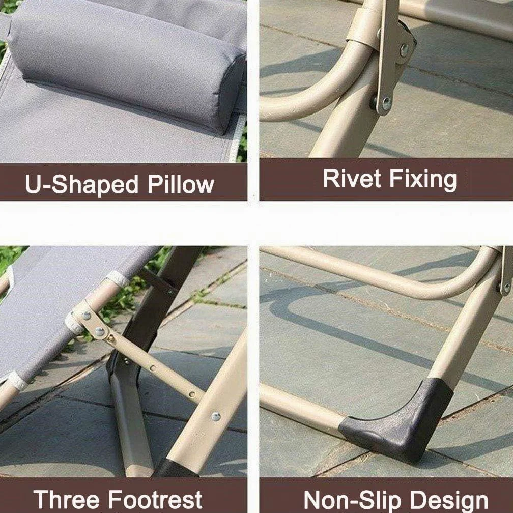 Tumbona Plegable Silla Gravedad Cero Tumbona Reclinable Para Playa, Sillón Plegable De Gravedad Cero, Silla De Salón Ligera Para Oficina, Descanso Para El Almuerzo, Muebles De Jardín Silla Plegable Re