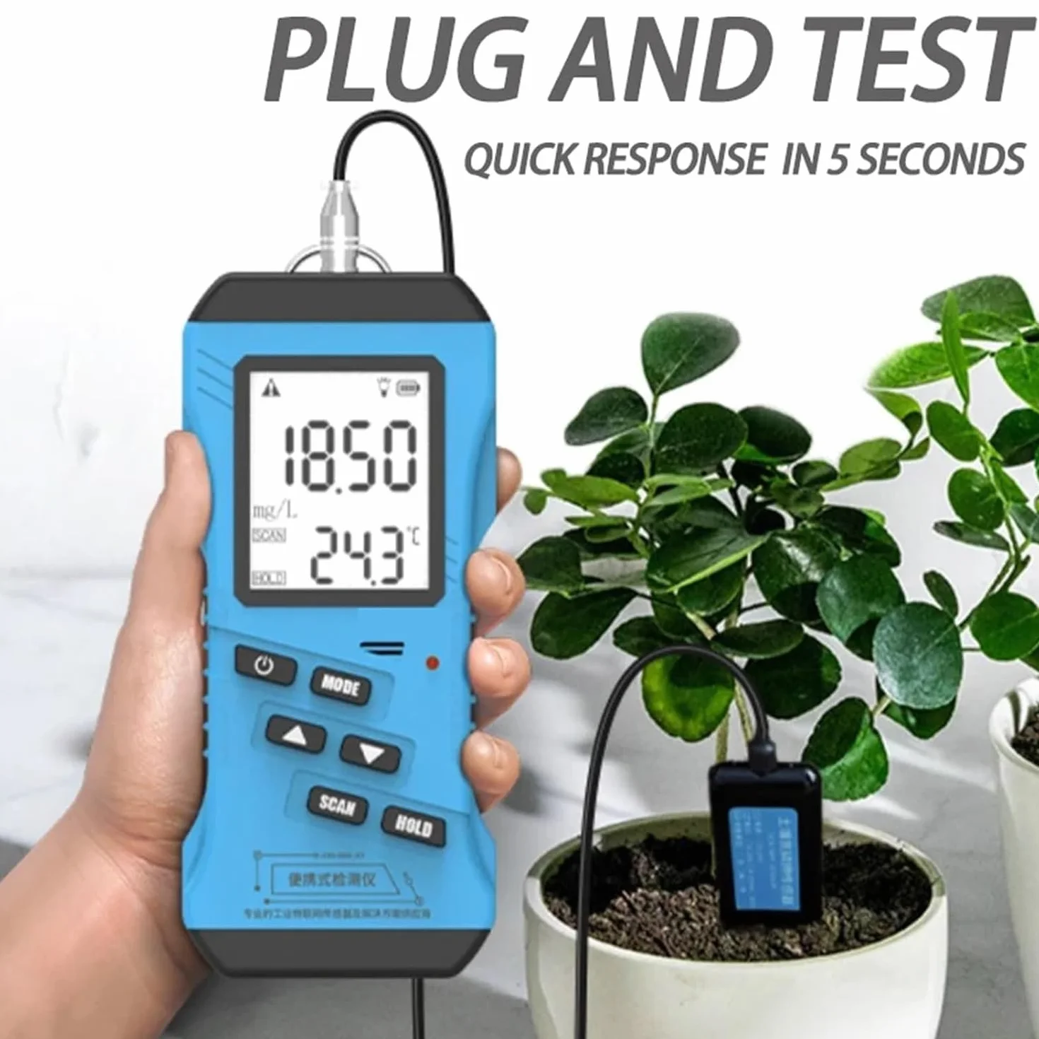 Probador rápido de Suelo 7 en 1, medidor NPK pH Humedad EC para jardinería y Agricultura