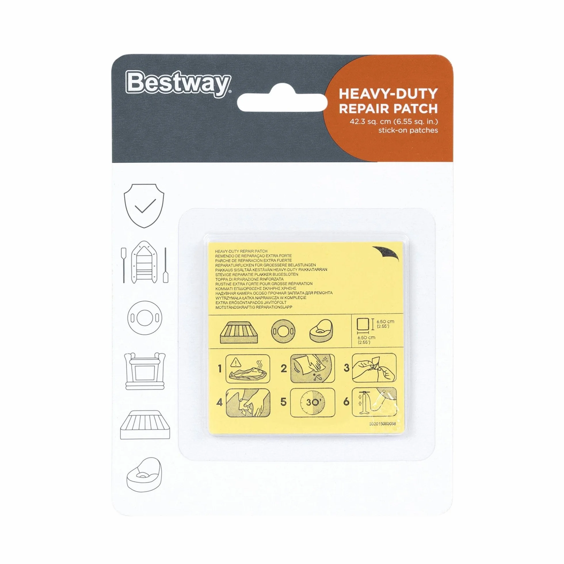 Bestway Kit de Parches de Reparación 10 Unidades 12x3x19 cm