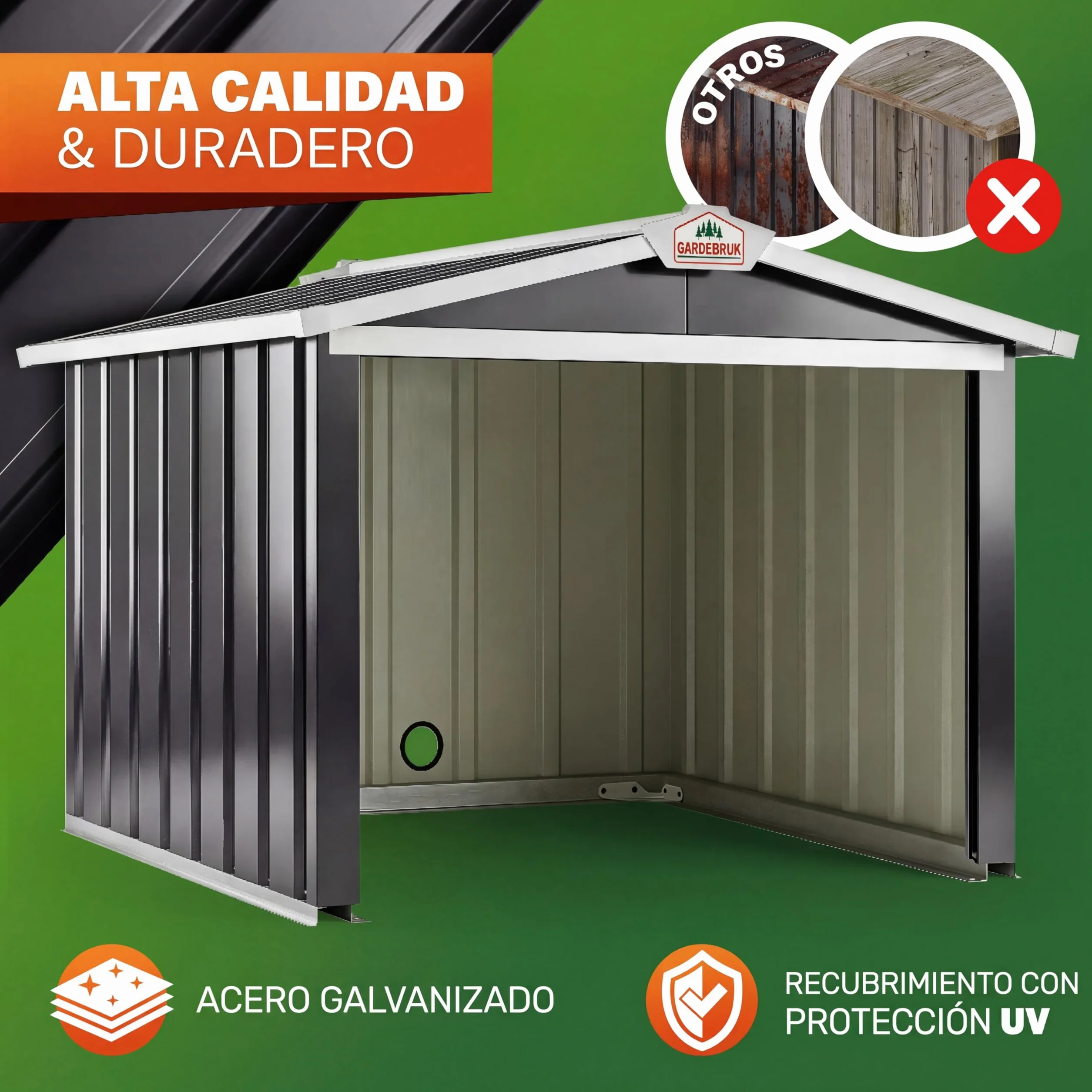 GARDEBRUK Garaje Robot Cortacesped 86x100x63cm Caseta Jardin Proteccion Exterior
