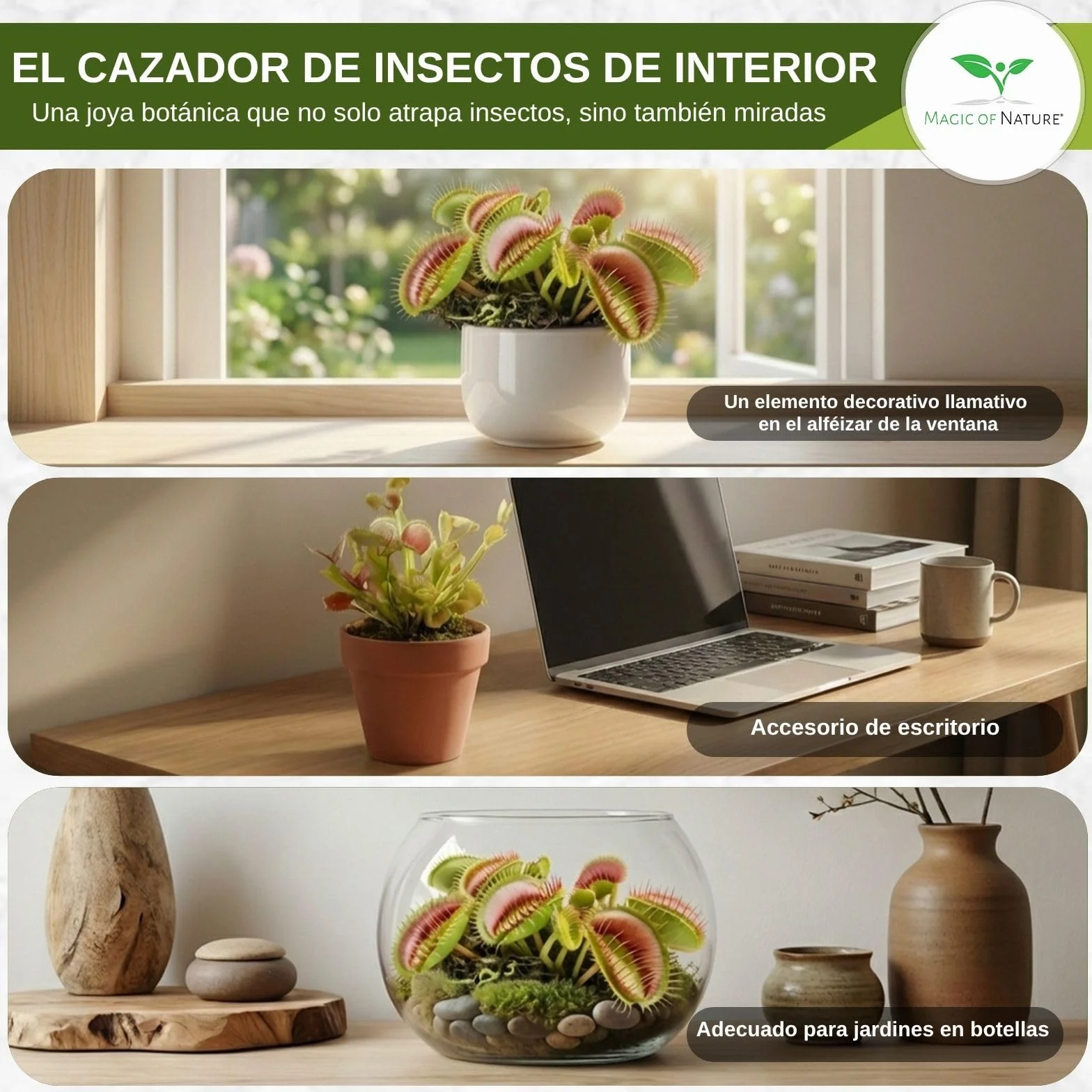 Venus Atrapamoscas Dionaea Muscipula Semillas 20 uds Planta Carnívora Interior