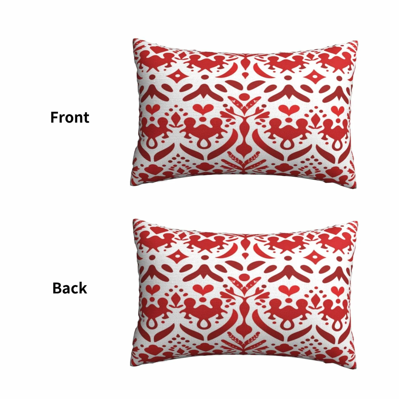 Funda Cojin 30x50 cm Rojo Impermeable 2 Piezas Boho para Exterior Jardin Patio