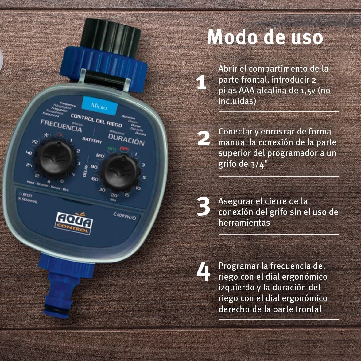 Aqua Control C4099O Programador de Riego para Jardín, 0 Bar, Azul