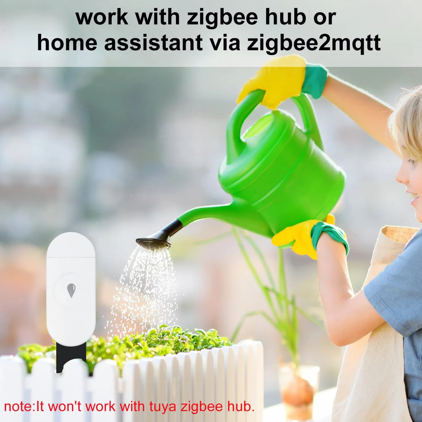 Haozee Sensor inteligente de humedad del suelo Zigbee, higrómetro/termómetro para jardín