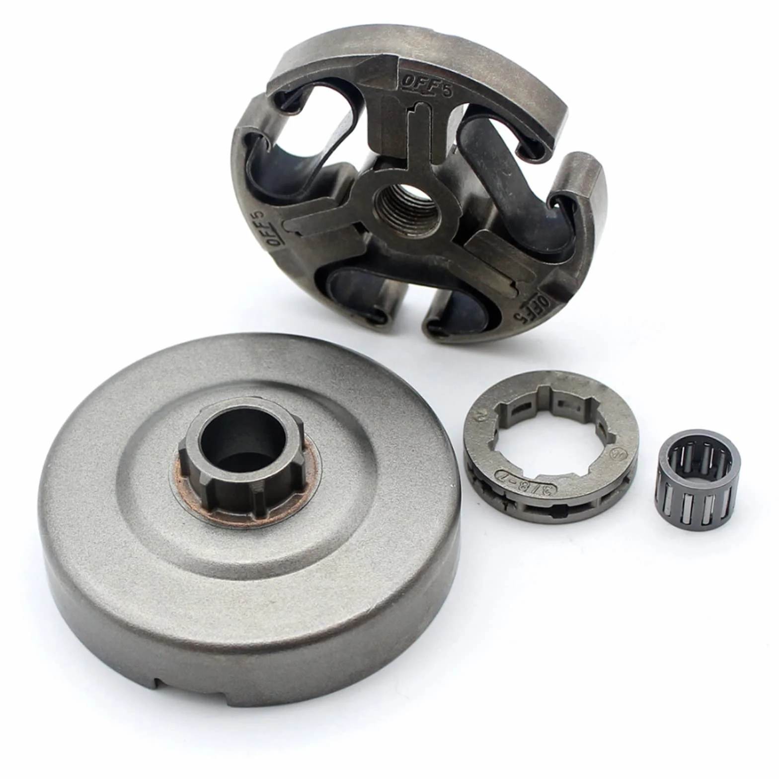 Tambor de Embrague con Kit de piñón de llanta de 3/8 "-7T Apto for Husqvarna 362 365 371 372 372XP 570 575 Reemplazo de Motosierra 503744401 Parte