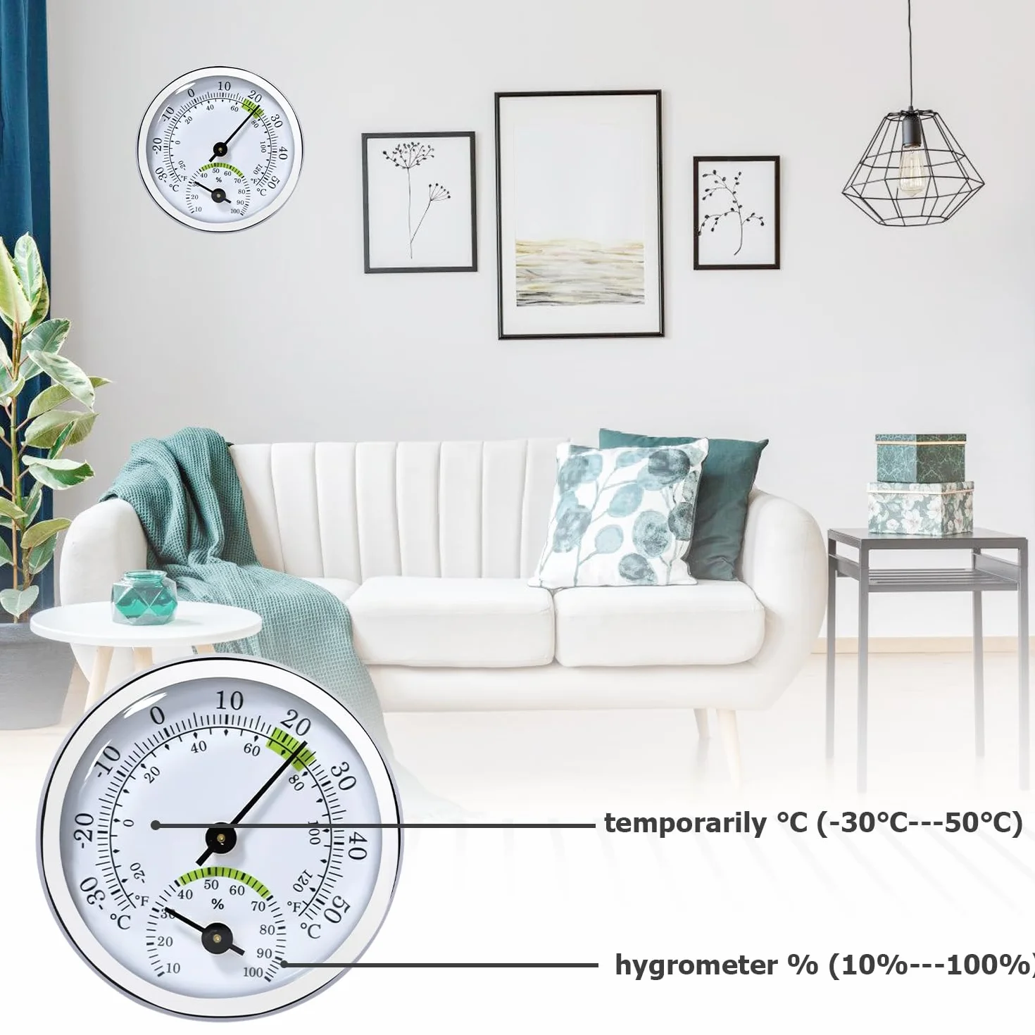 Nizirioo Termómetro y Higrómetro 2 en 1: 3 Unidades Medidor Temperatura Humedad, Mini Termohigrómetro 58 mm