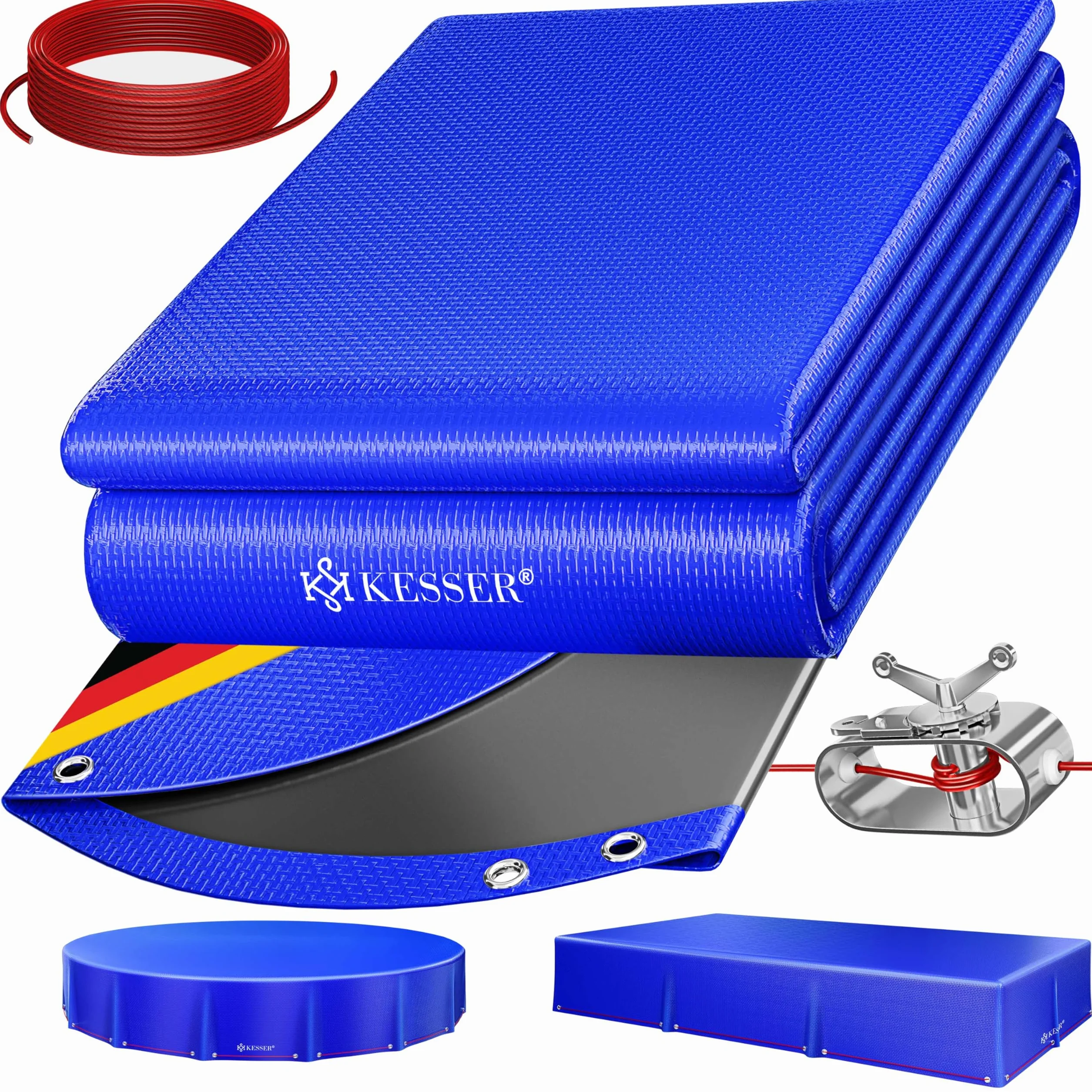 KESSER Cubierta solar para piscina redonda 366 cm 200 g/m² polietileno