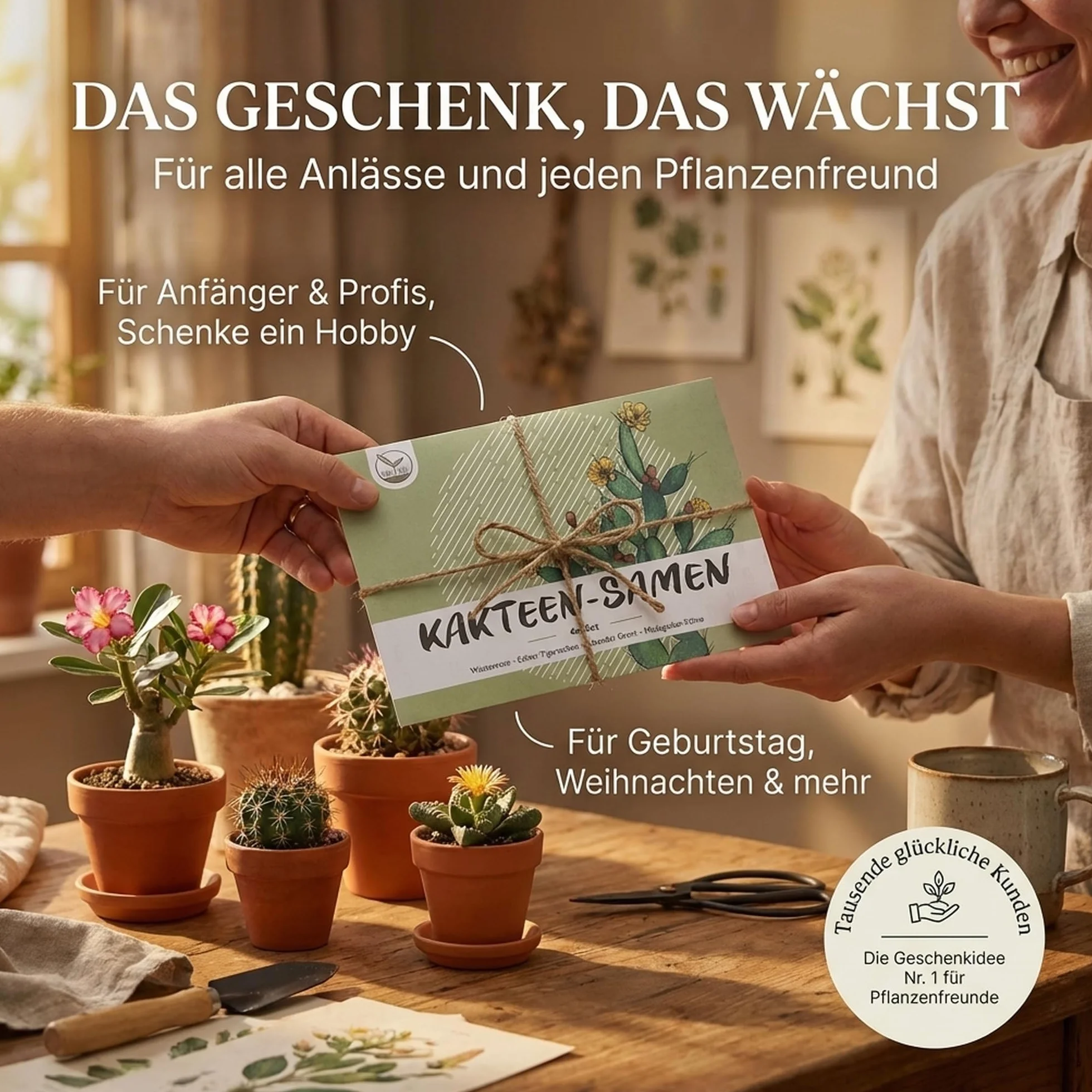 Semillas de cactus exóticas para floración - Set de 4 semillas suculentas