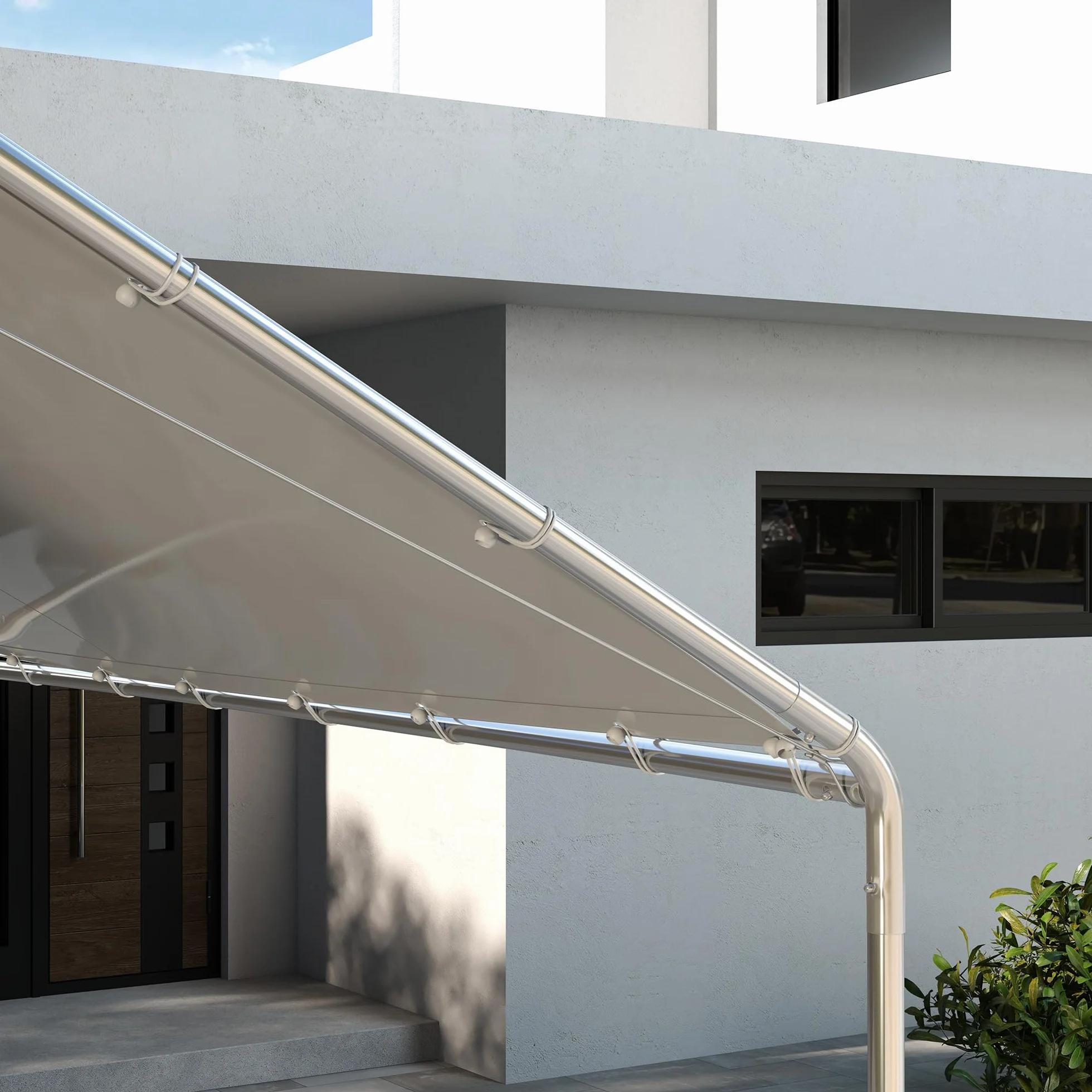 Outsunny Manta de Repuesto 6x3 m Anti-UV para Cochera Polietileno Blanca