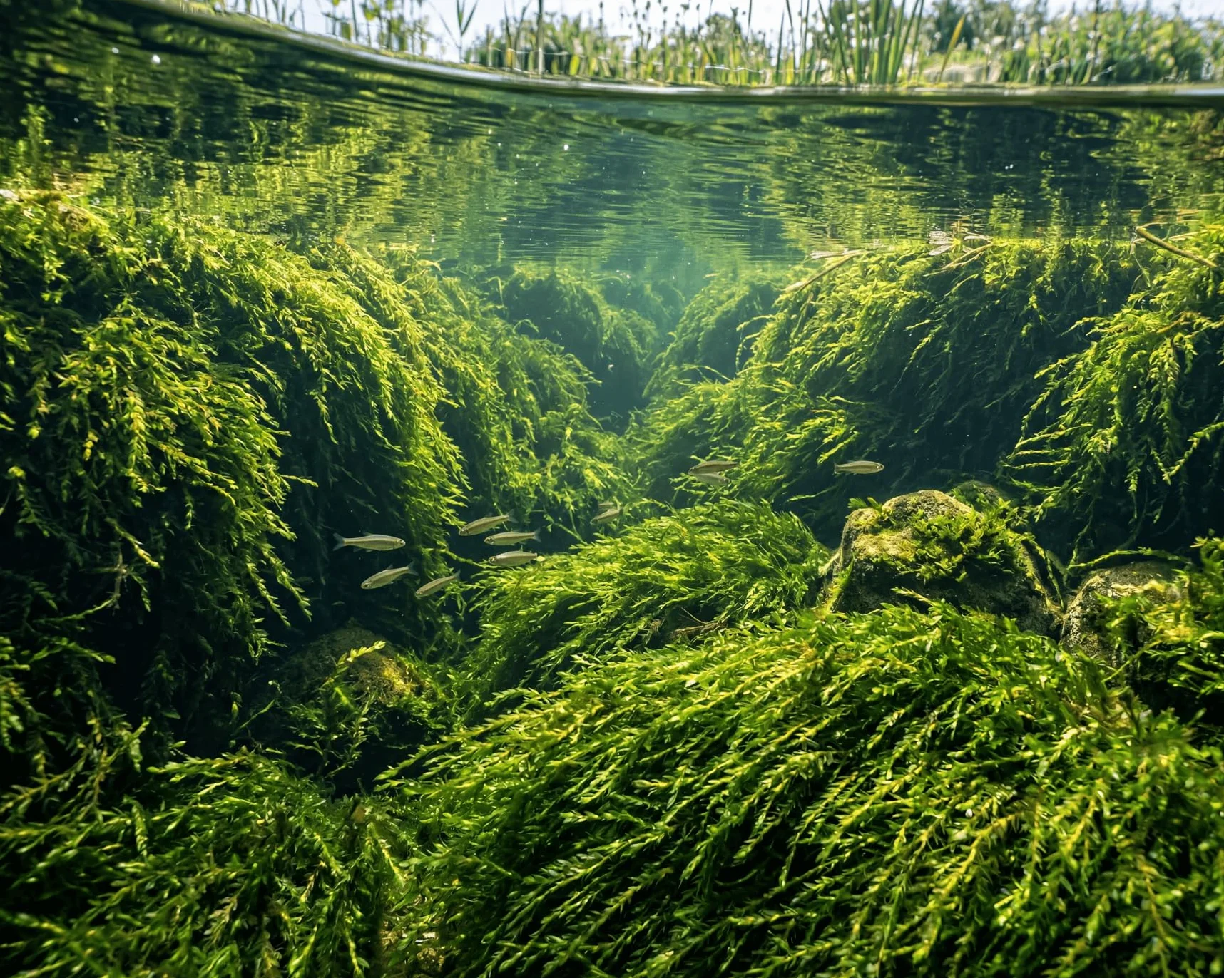 Fontinalis antipyretica Musgo de estanque y acuario verde perenne resistente al invierno