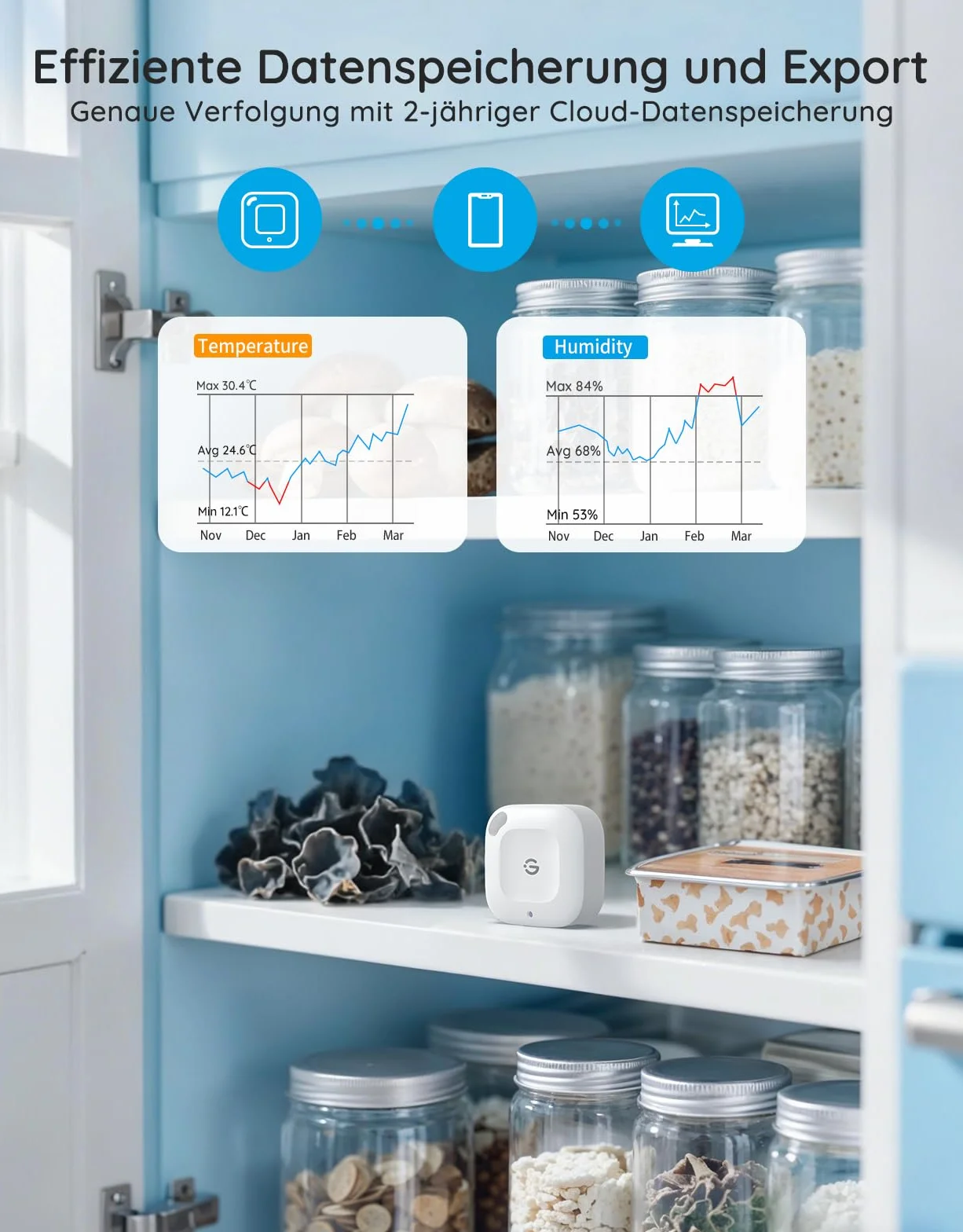 GoveeLife Termómetro higrómetro interior 2 paquetes, medidor inteligente de temperatura y humedad con alarma y almacenamiento de datos