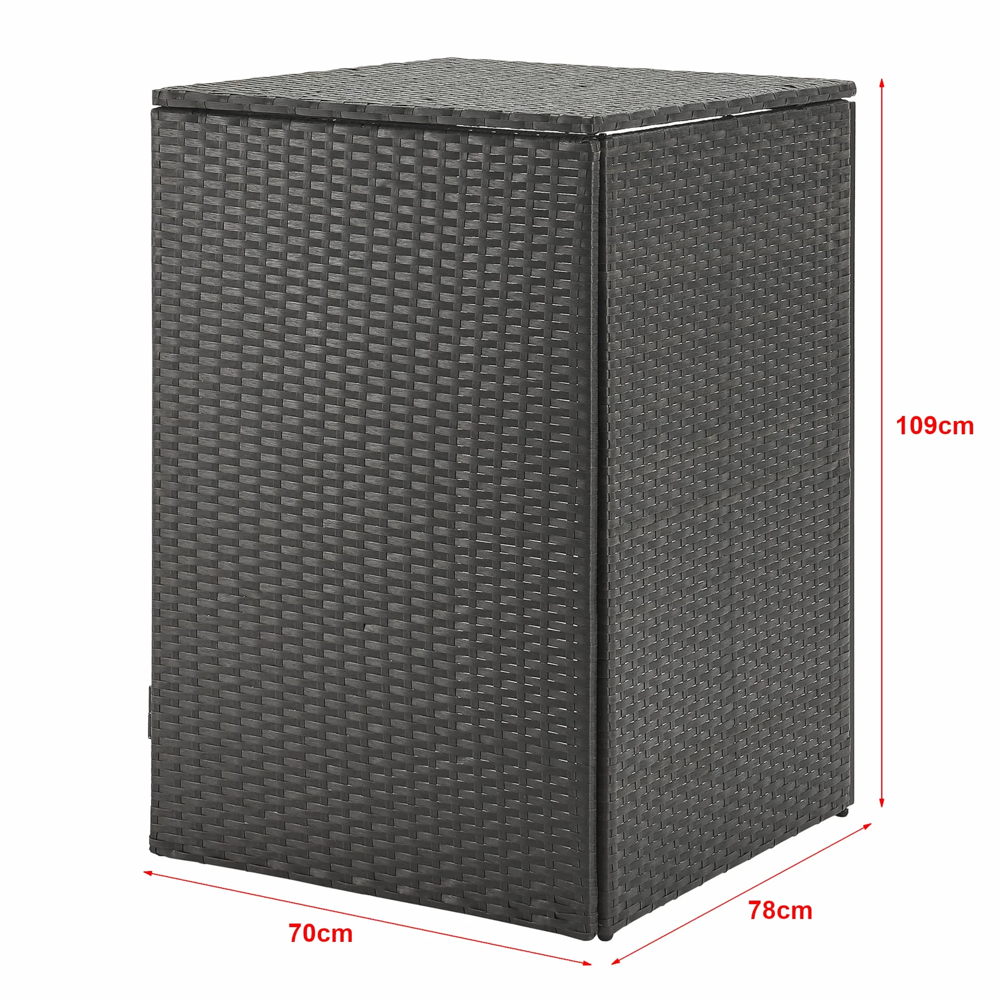 Cobertizo para Contenedor de Basura 240 L Caseta con Cierre Magnético Resistente a la Intemperie Acero Polyrattan Gris