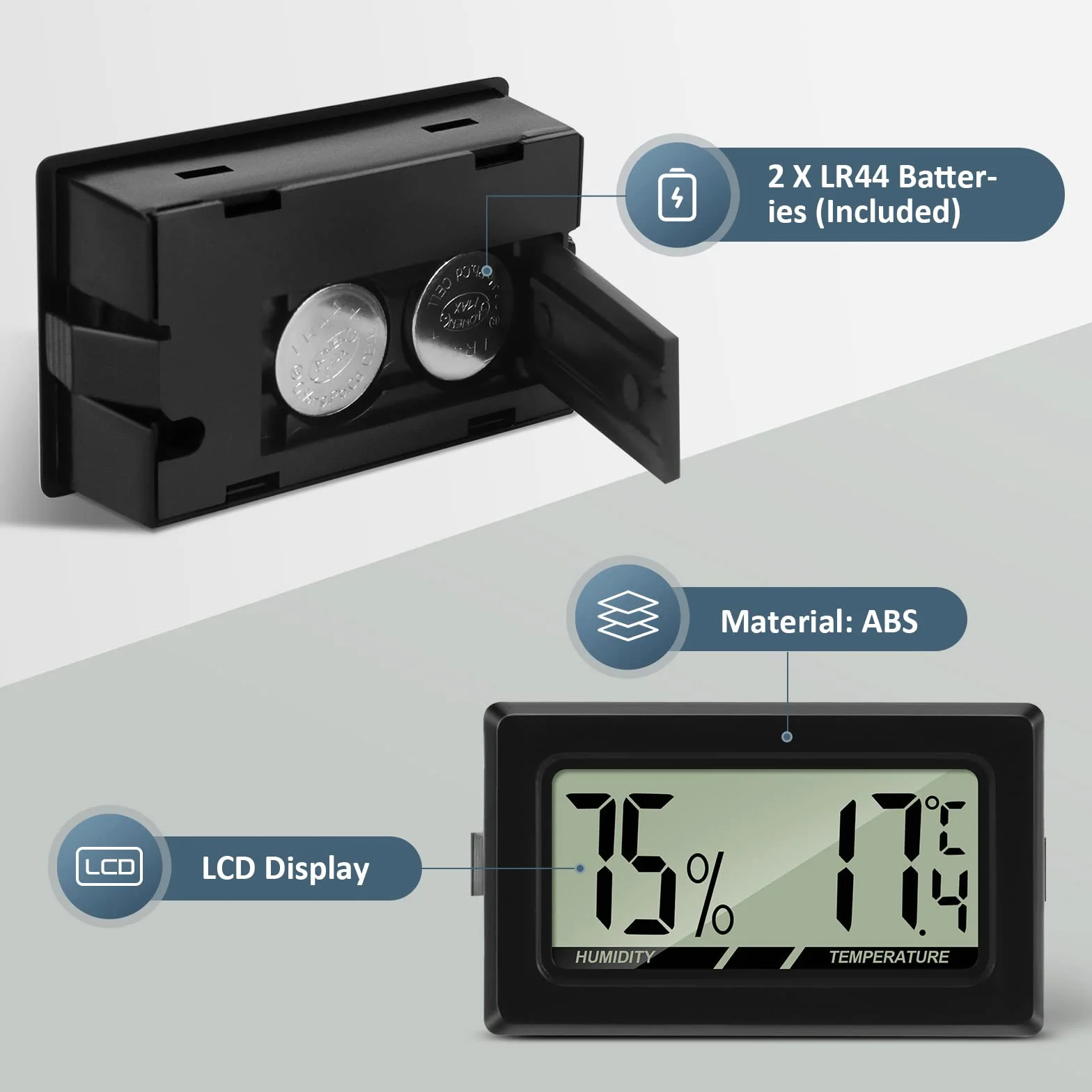 Thlevel Mini Termómetro Higrómetro Digital 8 PCS Sensor Temperatura Humedad para Interior Exterior