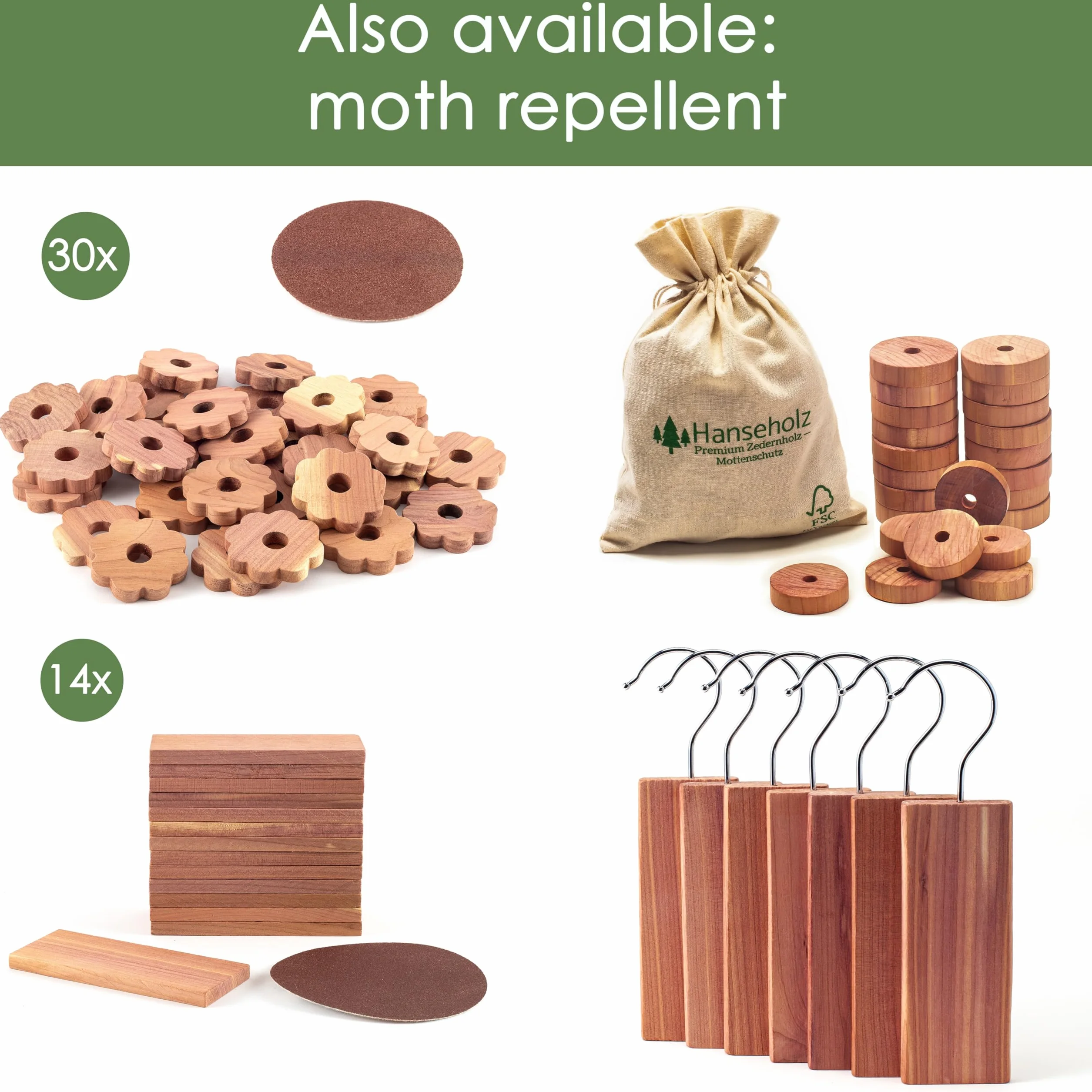 Repelente de polillas orgánico Natural 40x Bolsa de algodón Certificado FSC® 100% orgánico