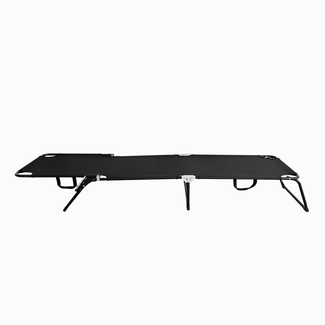 Acomoda Textil – Tumbona de Jardín Plegable y Reclinable en 3 Posiciones. Hamaca Cómoda y Resistente para Playa, Piscina, Jardín y Terraza Negro 188x55x24 cm.