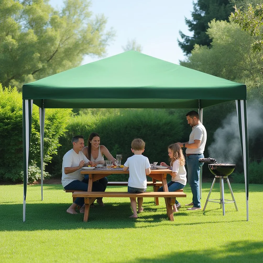 KADAX Cenador plegable para jardín 2,9x2,9x2,55 m resistente a la intemperie verde