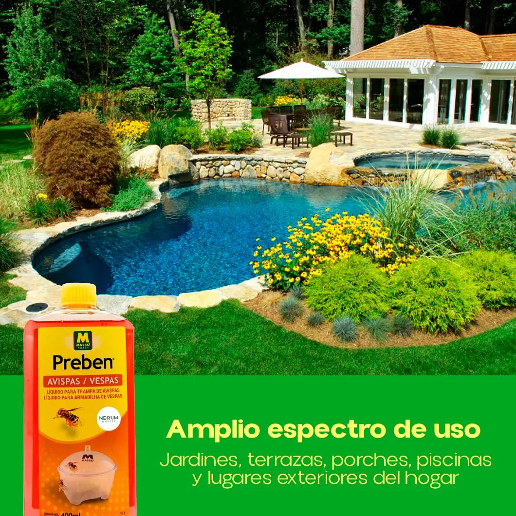 Preben Líquido para Trampa de Avispas y Avispones 400ml Atrayente Concentrado Exterior Jardín