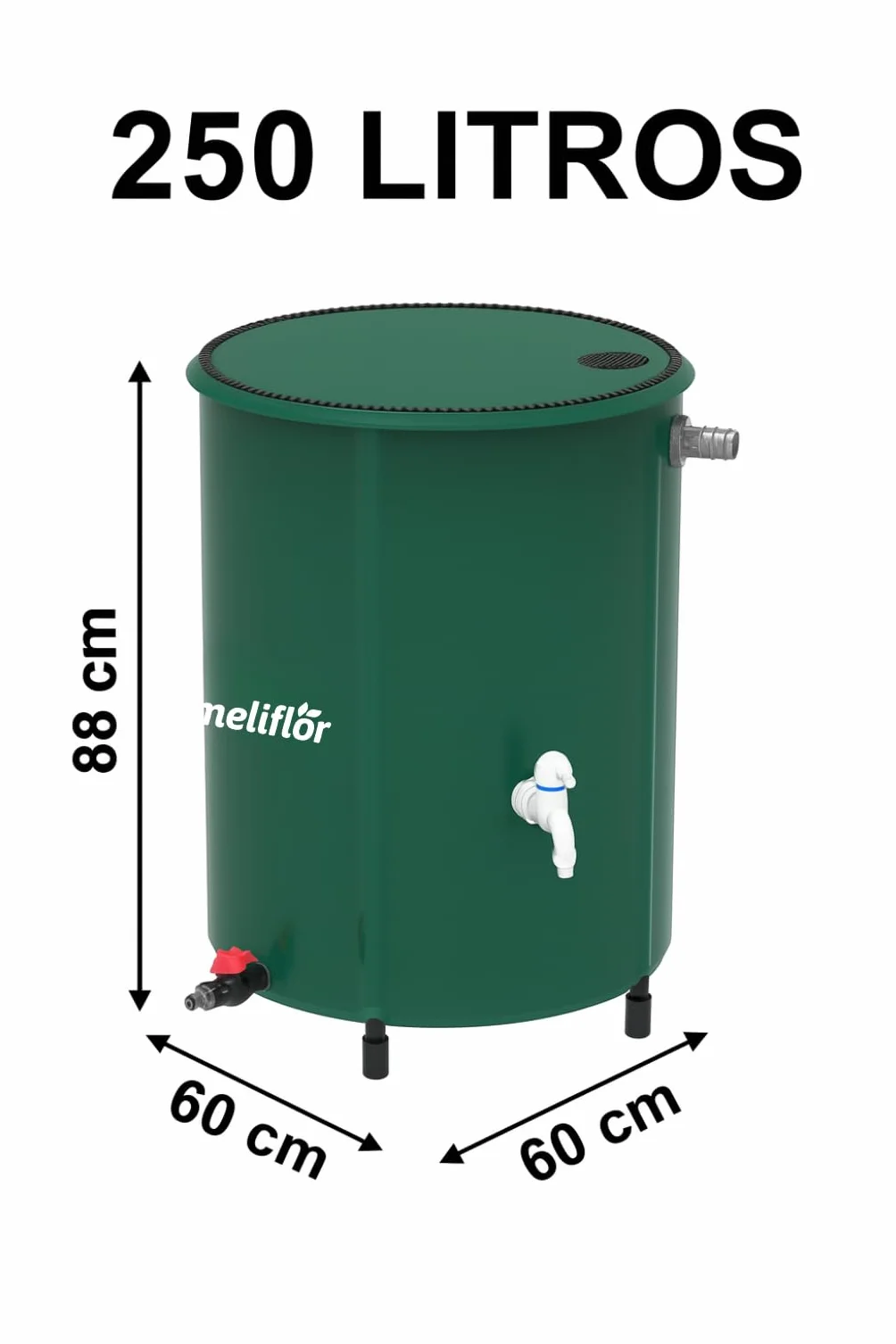 Depósito Flexible Meliflor 250L Contenedor Resistencia Almacenamiento Agua