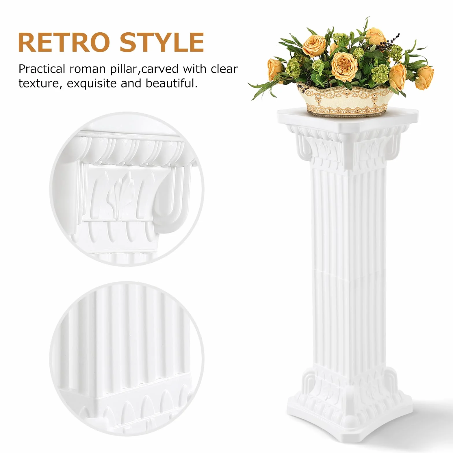 Columna Romana Decorativa de Plástico Pilar Soporte Decoración Griega Pedestal