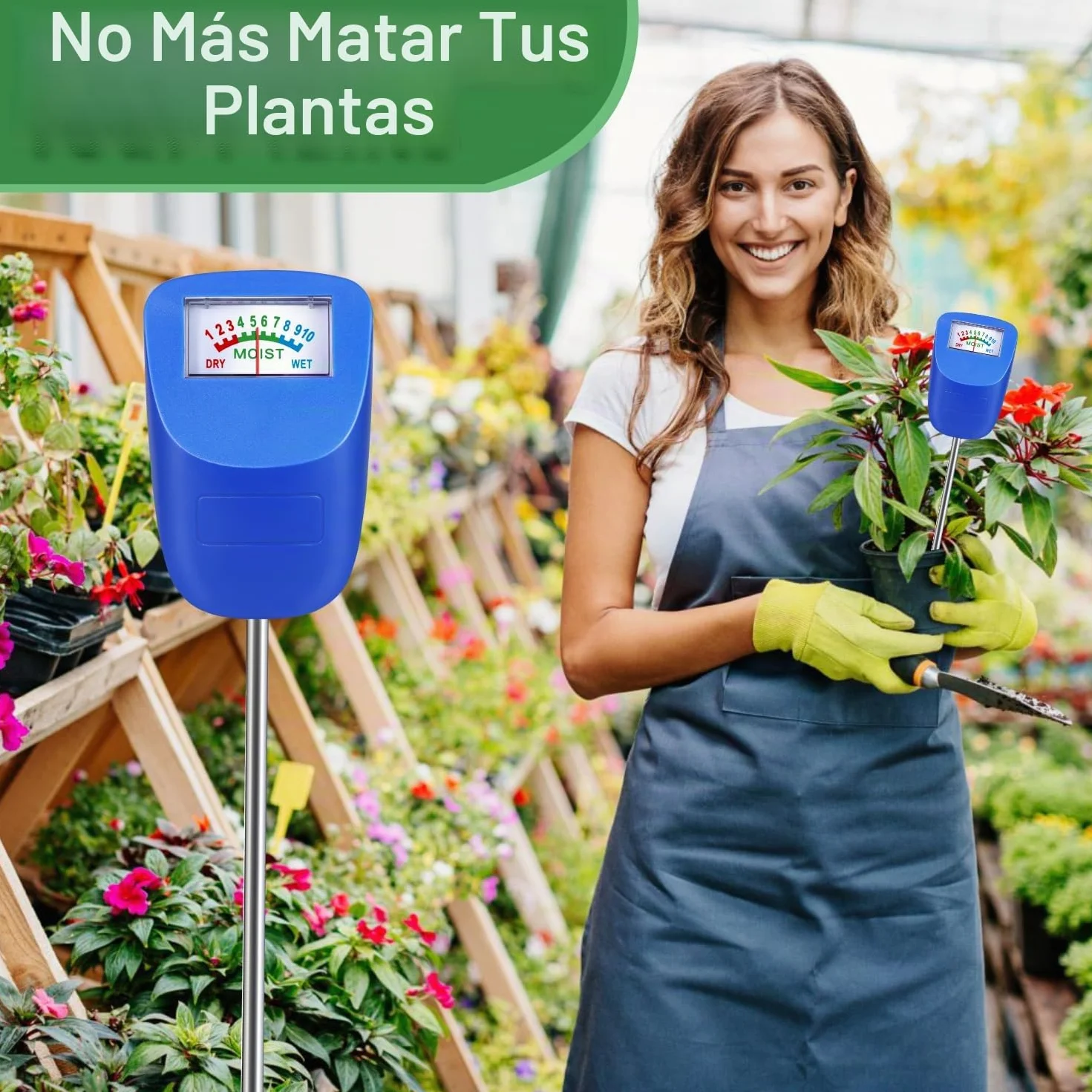 XLUX Medidor de suelo para plantas, sensor de humedad, monitor de agua, paquete de 2