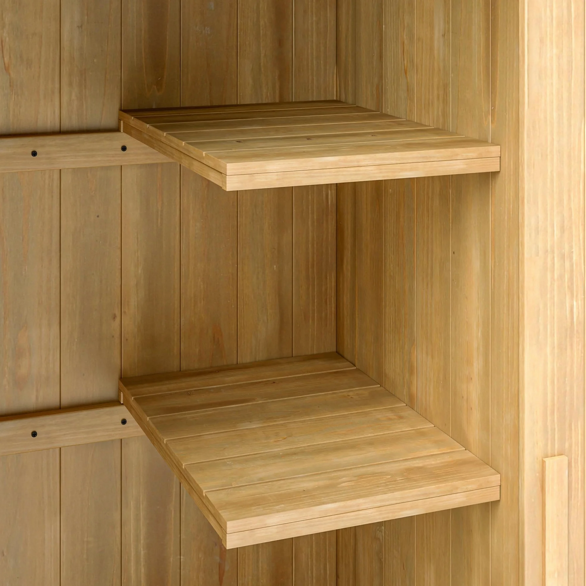Outsunny Caseta Jardín Exterior Madera 77,5x54,2x179,5 cm 0,3 m² Cobertizo Almacenaje Herramientas 3 Estantes 2 Puertas Cerrojo