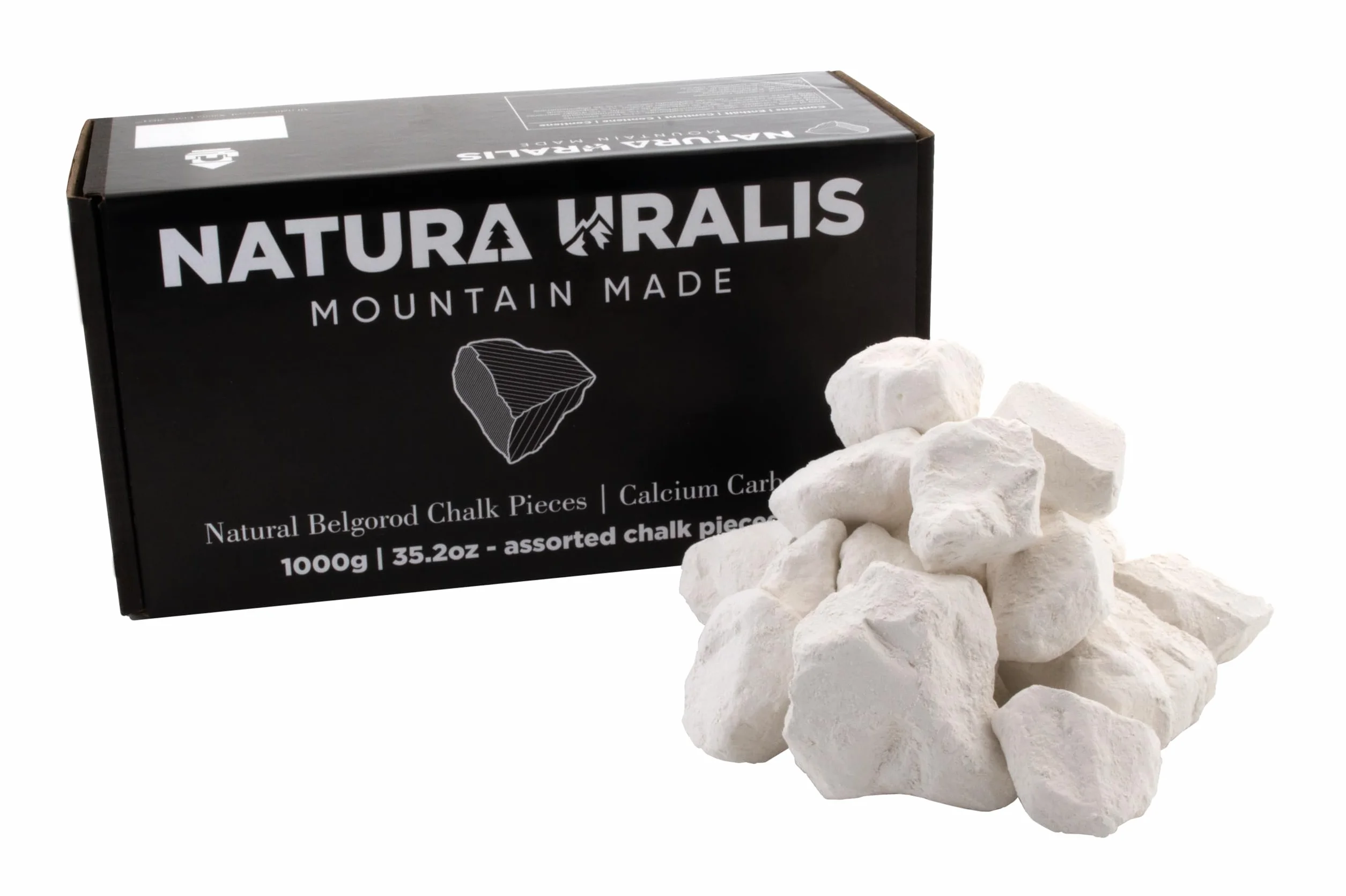 Natura Uralis Trozos de Tiza Blanca 200g - Carbonato de Calcio Natural