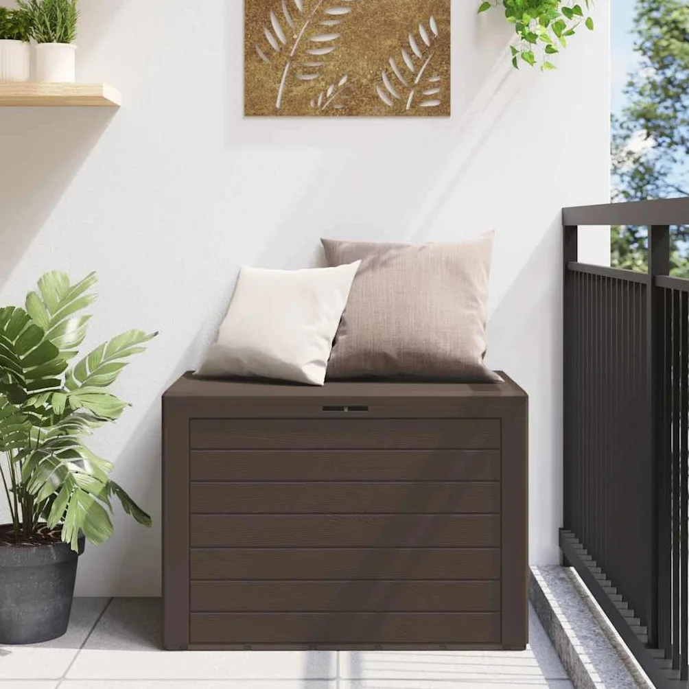 vidaXL Caja de Almacenamiento de Jardín Baúl 78x44x55 cm Marrón