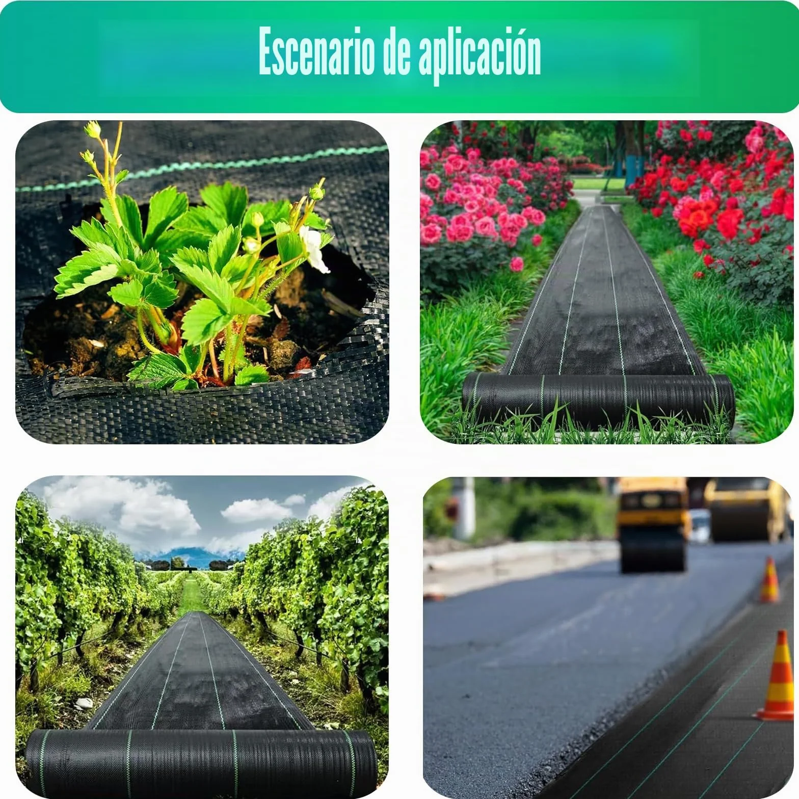Membrana de malezas,tejido de control de malezas, Tela Antihierbas Jardin 100g/m² para Huerto, Jardín, Tejido Permeable al Agua, Estabilización Rayos UV, Barreras contra Malezas (30m² (2m x 15m))