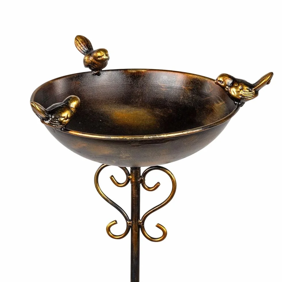 Formano Bebedero para pájaros de metal 107x23 cm decoración de jardín