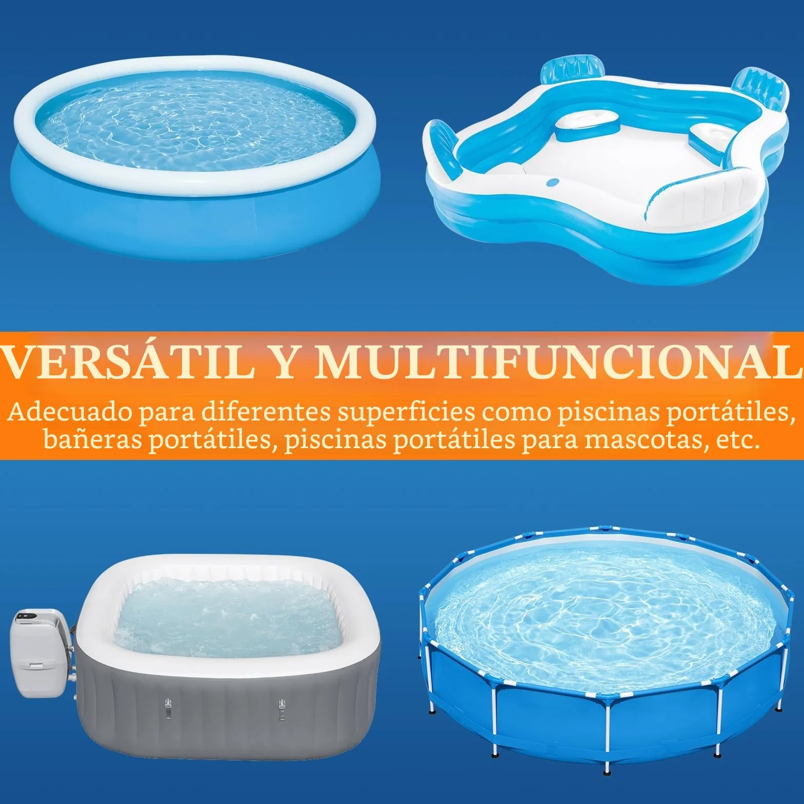 Kit de Reparación Liner Piscinas Cinta Adhesiva PVC 10cm x 250cm Parche Bajo Agua