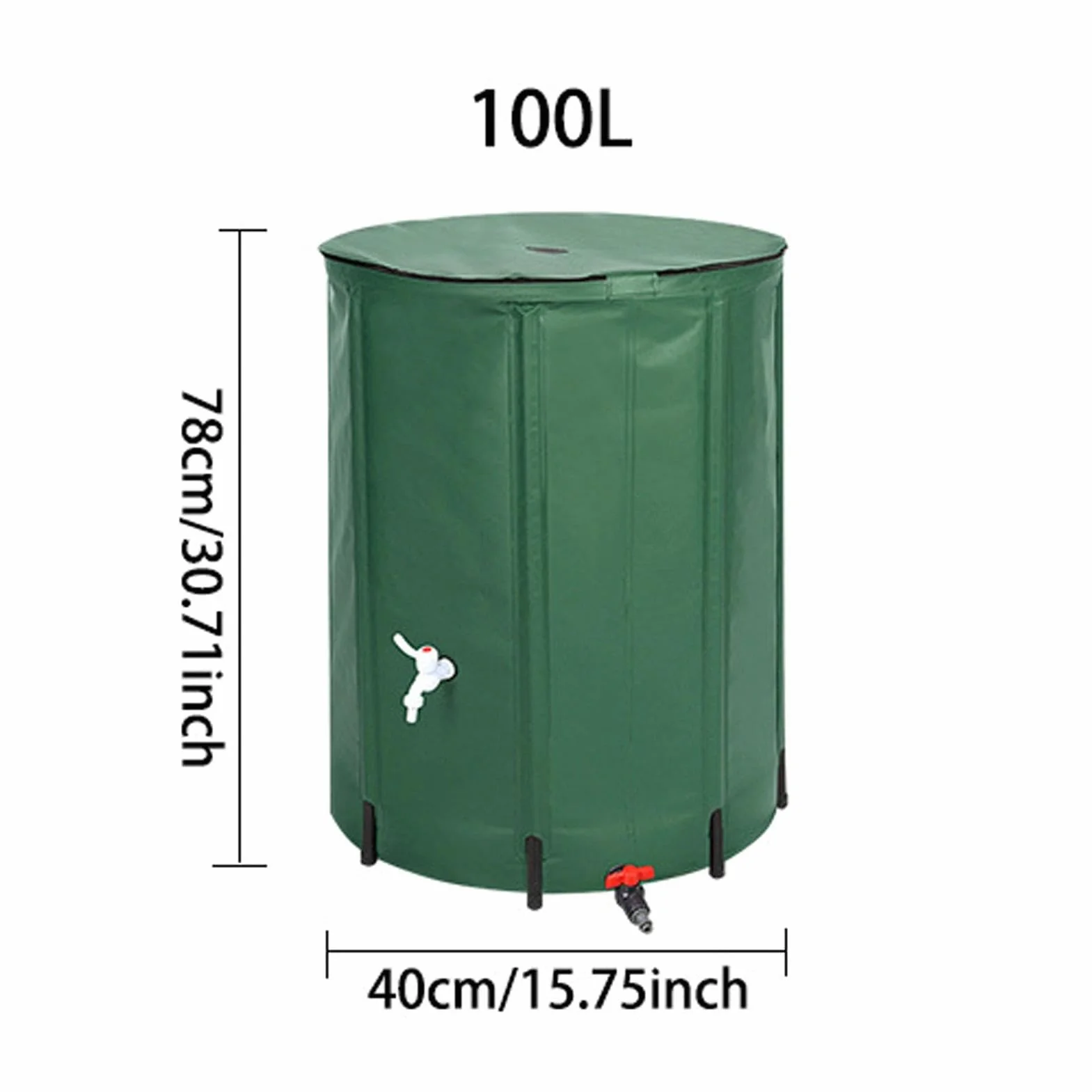 Barril de recolección de Agua de Lluvia,Barril de recolección de | Agua - Barriles de Lluvia Plegables de PVC de 26 galones,Tanque de Almacenamiento de Agua de recolección de Agua de Lluvia co