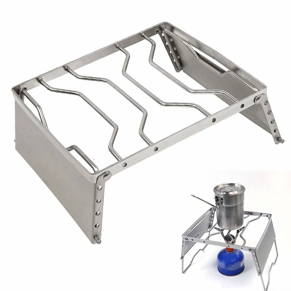 ZYWUOY Parrilla plegable para fogata, parrilla de barbacoa plegable de acero inoxidable para senderismo, barbacoa, pesca